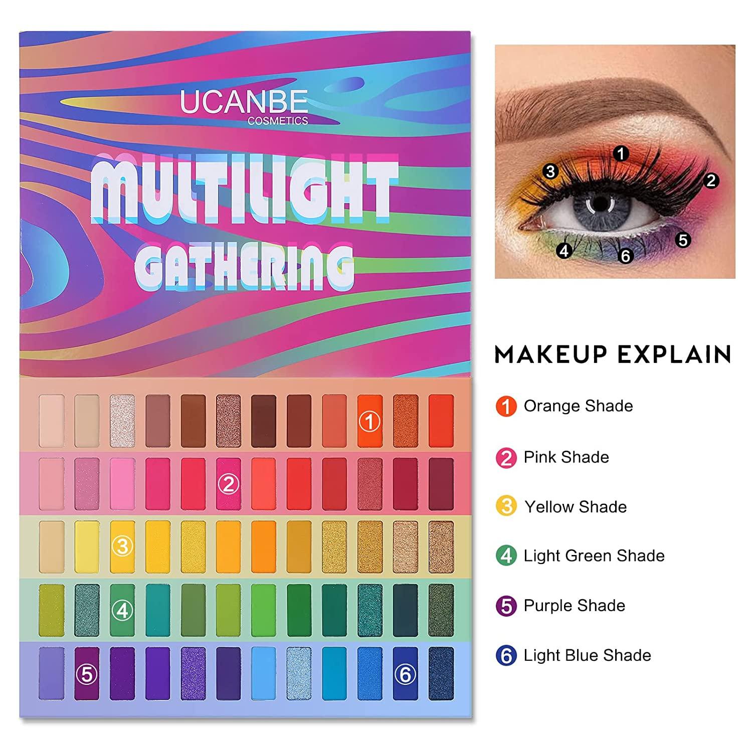 UCANBE Colorful Eyeshadow Makeup Palette - 60 Shades Bright Natural Shimmer  Matte Metallic Eyes Shadow Plattet 
