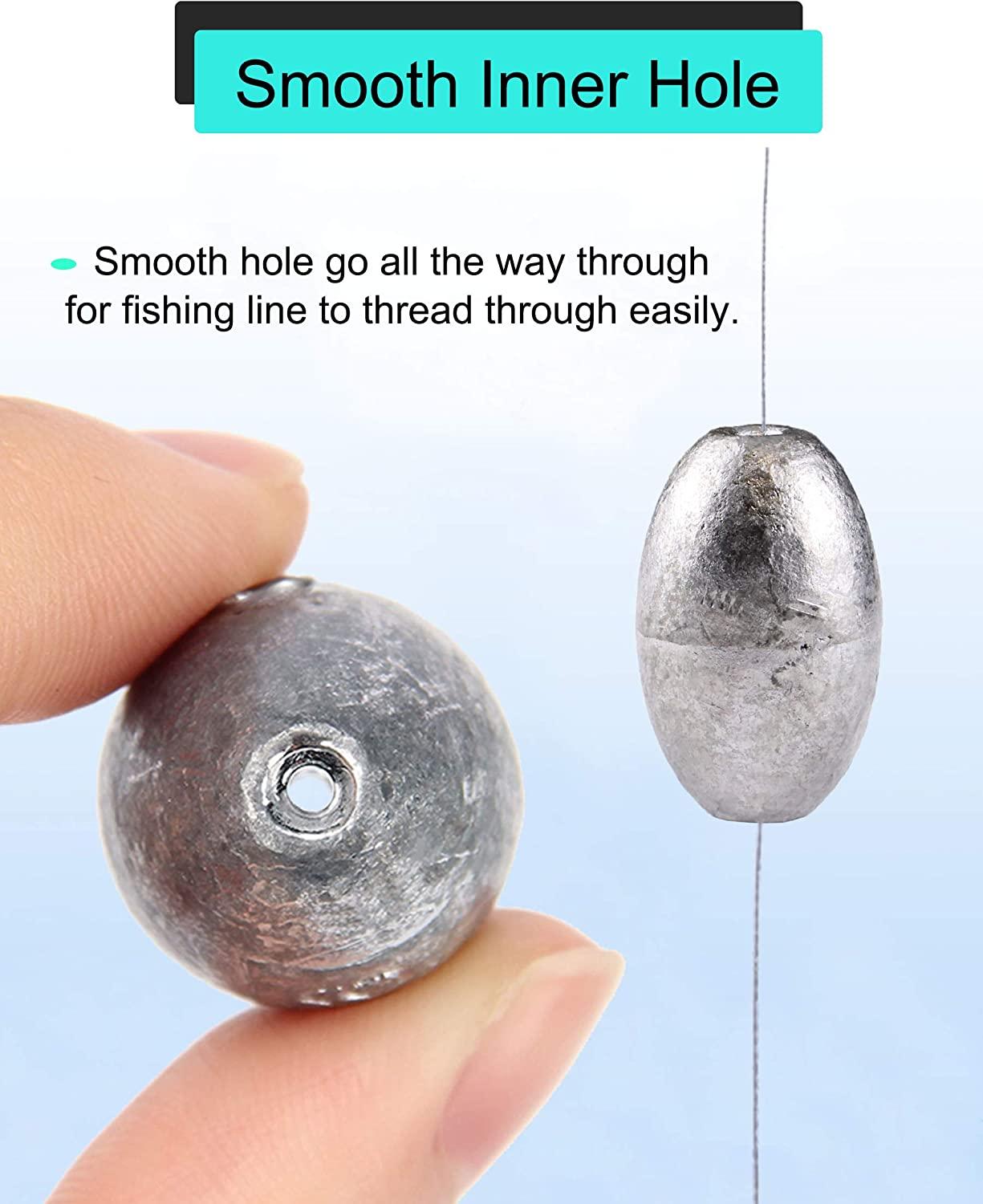 Avlcoaky Egg Sinkers Weights Fishing Weights Saltwater Oval Shaped Sinkers  for Fishing Line Catfishing Bottom Fishing Tackle 1 Ounce, 10 Each