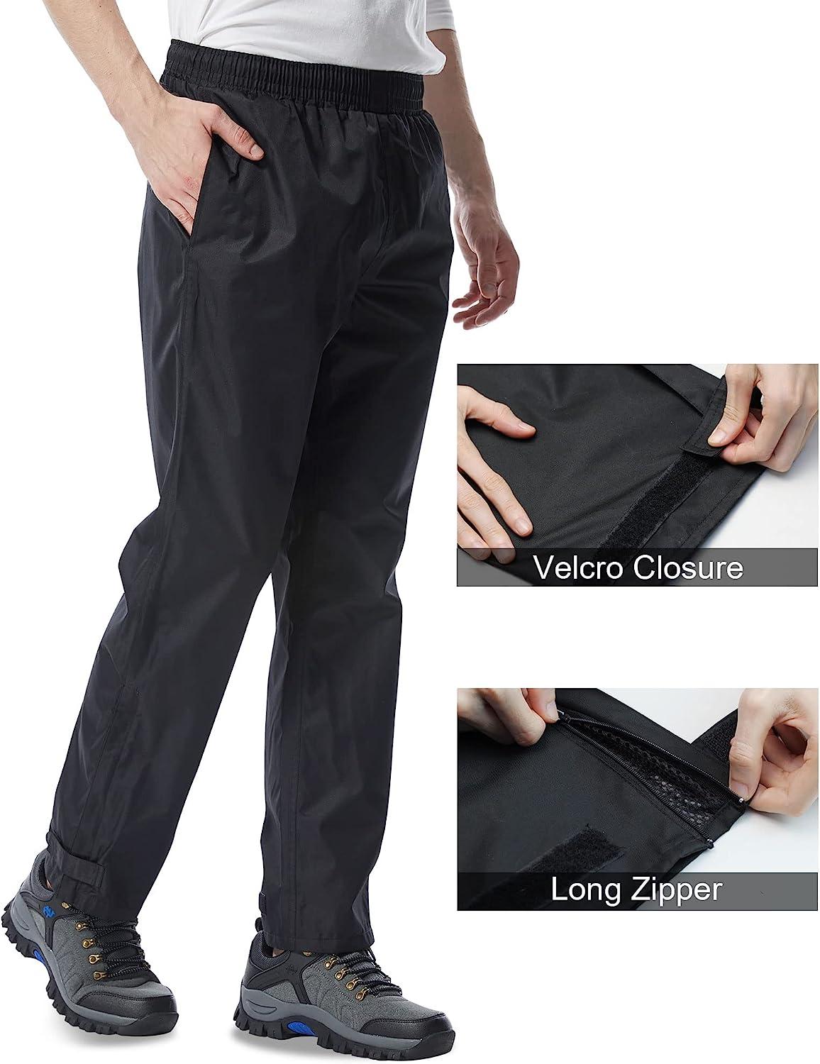 Men's Rain Pants, Waterproof Lightweight Outdoor Trousers for Hiking  Fishing Windproof Rain Over Pants