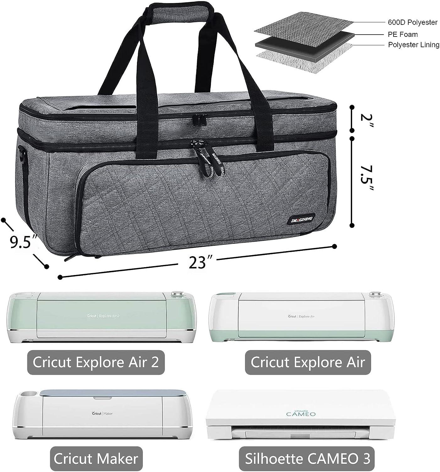 BAGSPRITE Double-Layer Carrying Case Compatible with Cricut Explore Air,  Air 2, Maker and Maker 3, Cricut Case with Mat Pockets and Cricut  Accessories