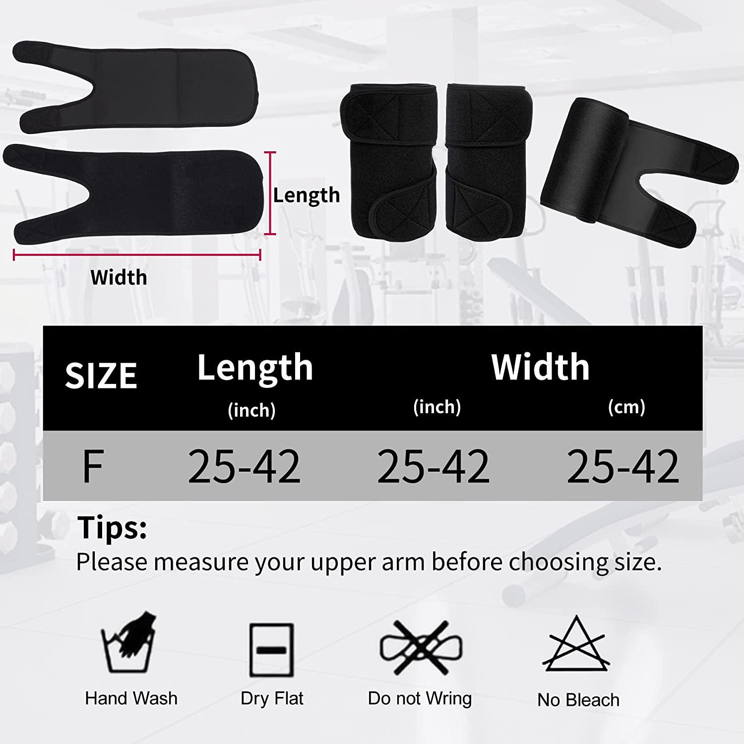 Neoprene Arm Trimmers Sauna Sweat Band for Women Men Weight Loss Compression  Body Wraps Sport Workout Exercise(a pair) Black Arm Trainers