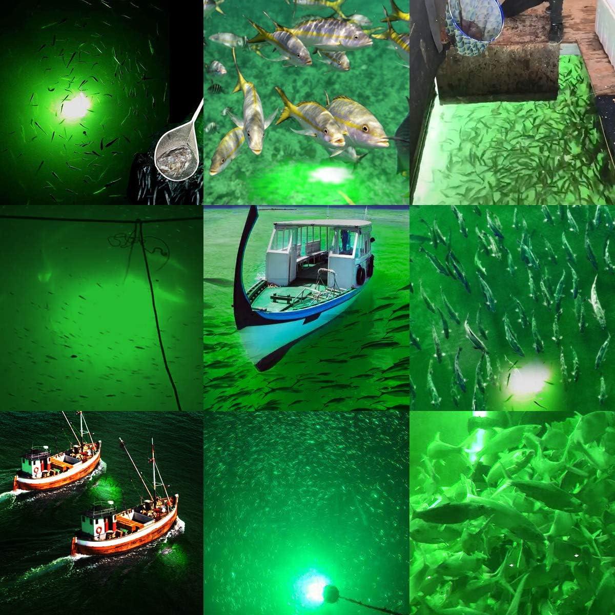 IP68 12V LED Underwater Fishing Light 1080 Lumens Fish Attracting Light,  Night Fishing Light 10.8W