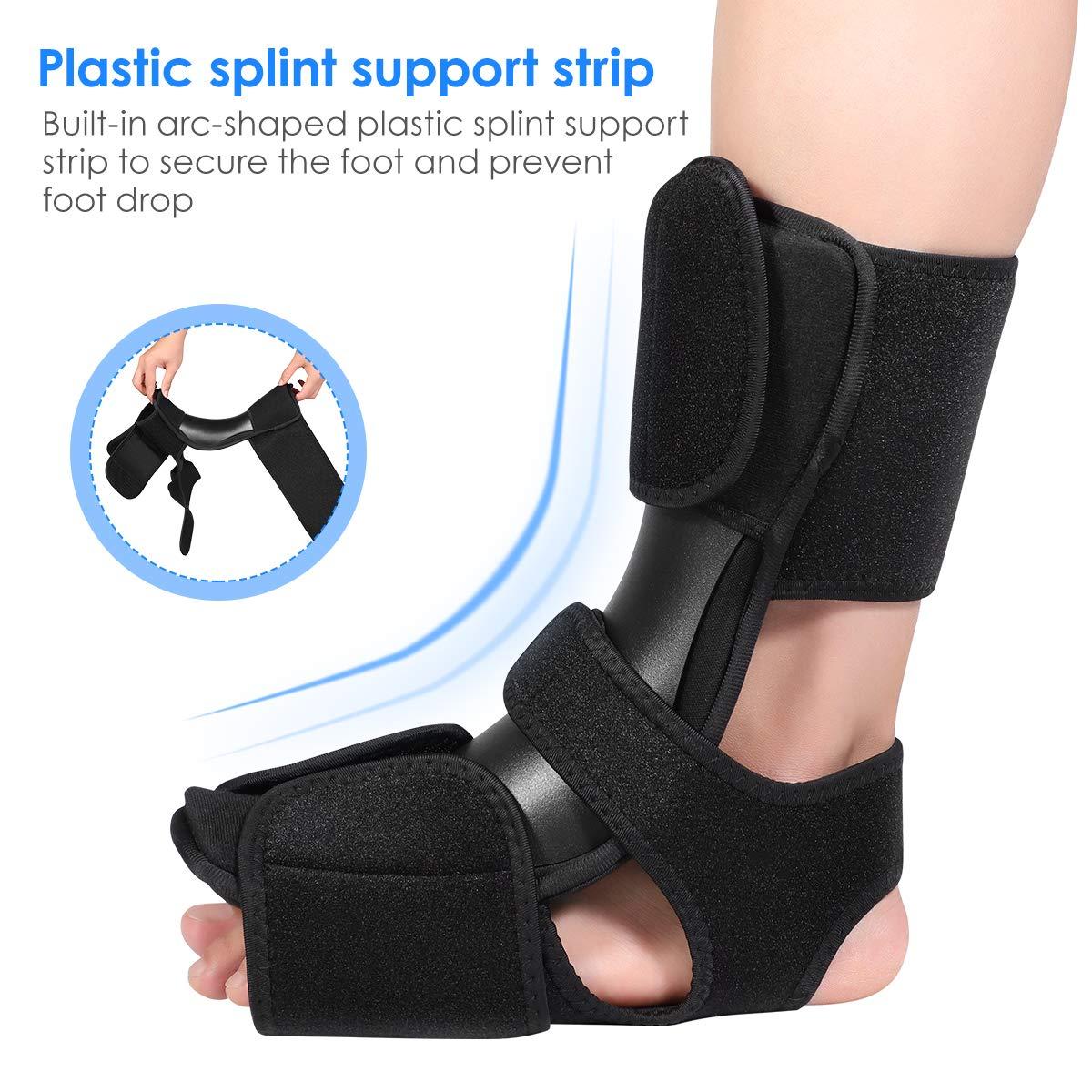 ZUKETANG Brace for Foot Drop, Plantar Fasciitis Splint,Day/Night Dorsal  Splint,Foot Up Brace Prevent Dragging, for Neuropathy Walking Exercise  Assist, Gait Lifting Support,right-L : : Health & Personal Care