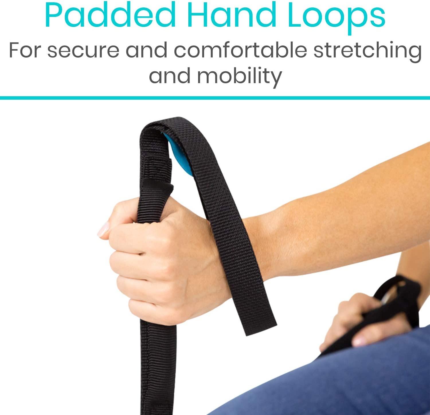 Vive Leg Lifter Strap (44 Inch) - Rigid Foot Loop, Hand Grip for Adult,  Senior, Elderly, Handicap, Disability, Pediatrics - Long Band Mobility Aid  for