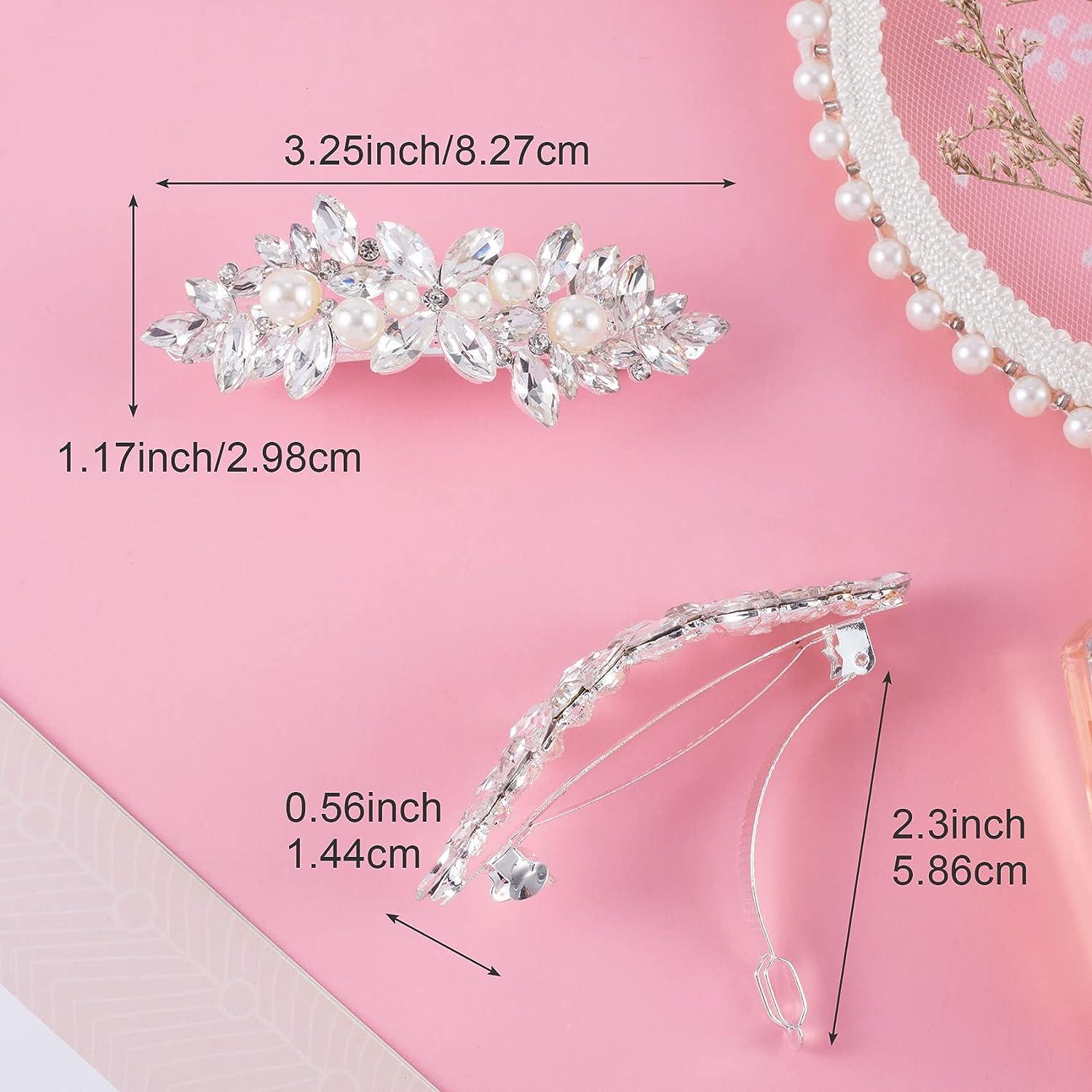 2Pcs Pearl Hair Clips Large Hair Pins Barrette Ties for Women Girl Party  Wedding
