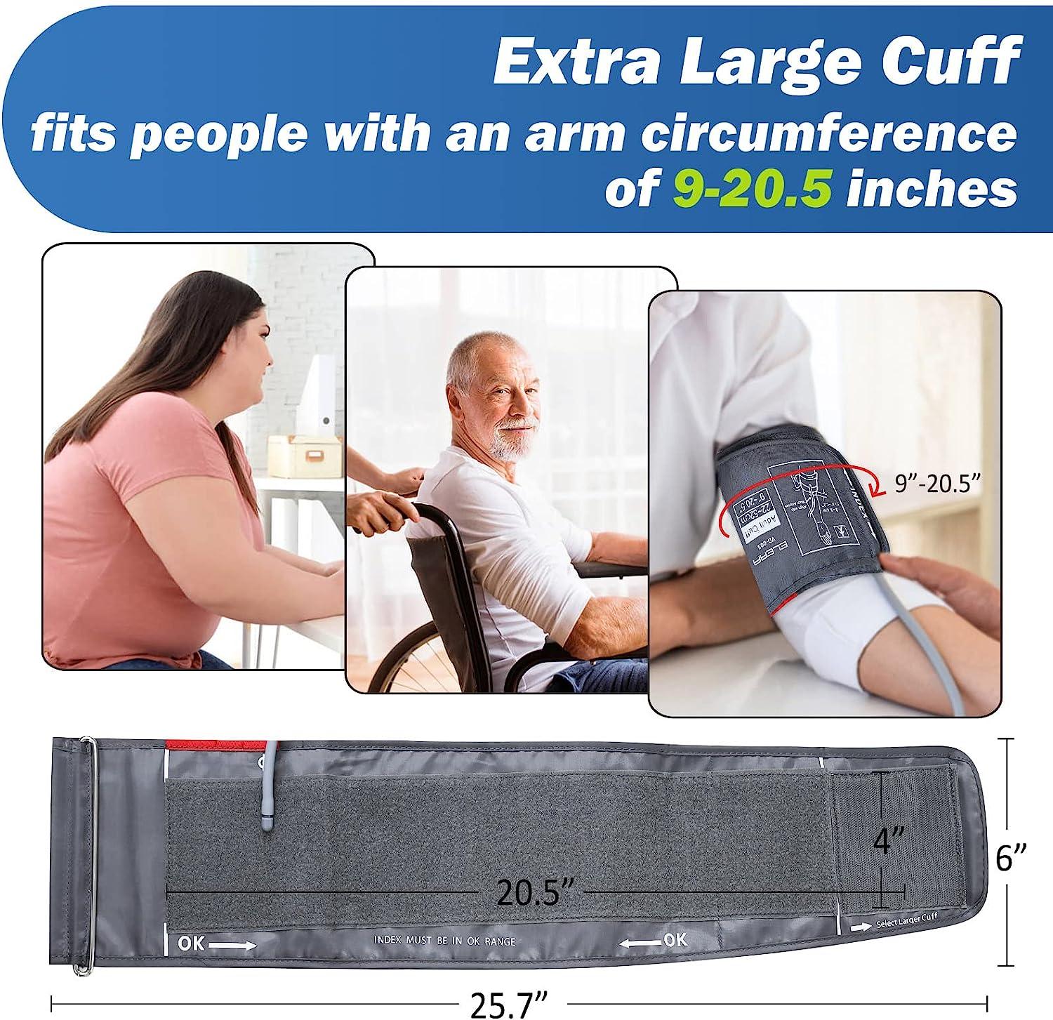 Extra Large Blood Pressure Cuff, Replacement Extra Large Cuff Applicable for 9-20.5 Inches (22-52cm) Big Arm, Size: XL (Pack of 1), Gray