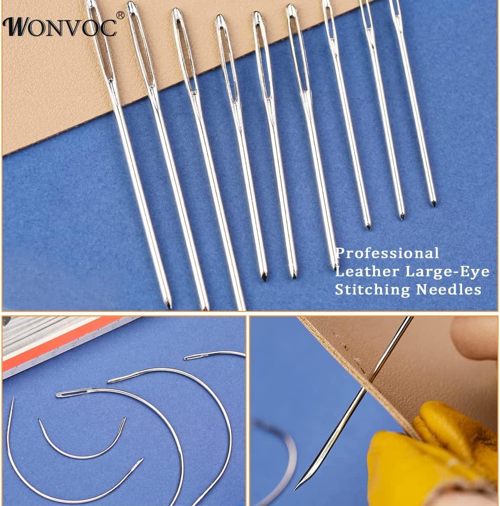 Professional Leather Large-Eye Stitching Needles for Leather Projects - 10 Pcs - - Default Title