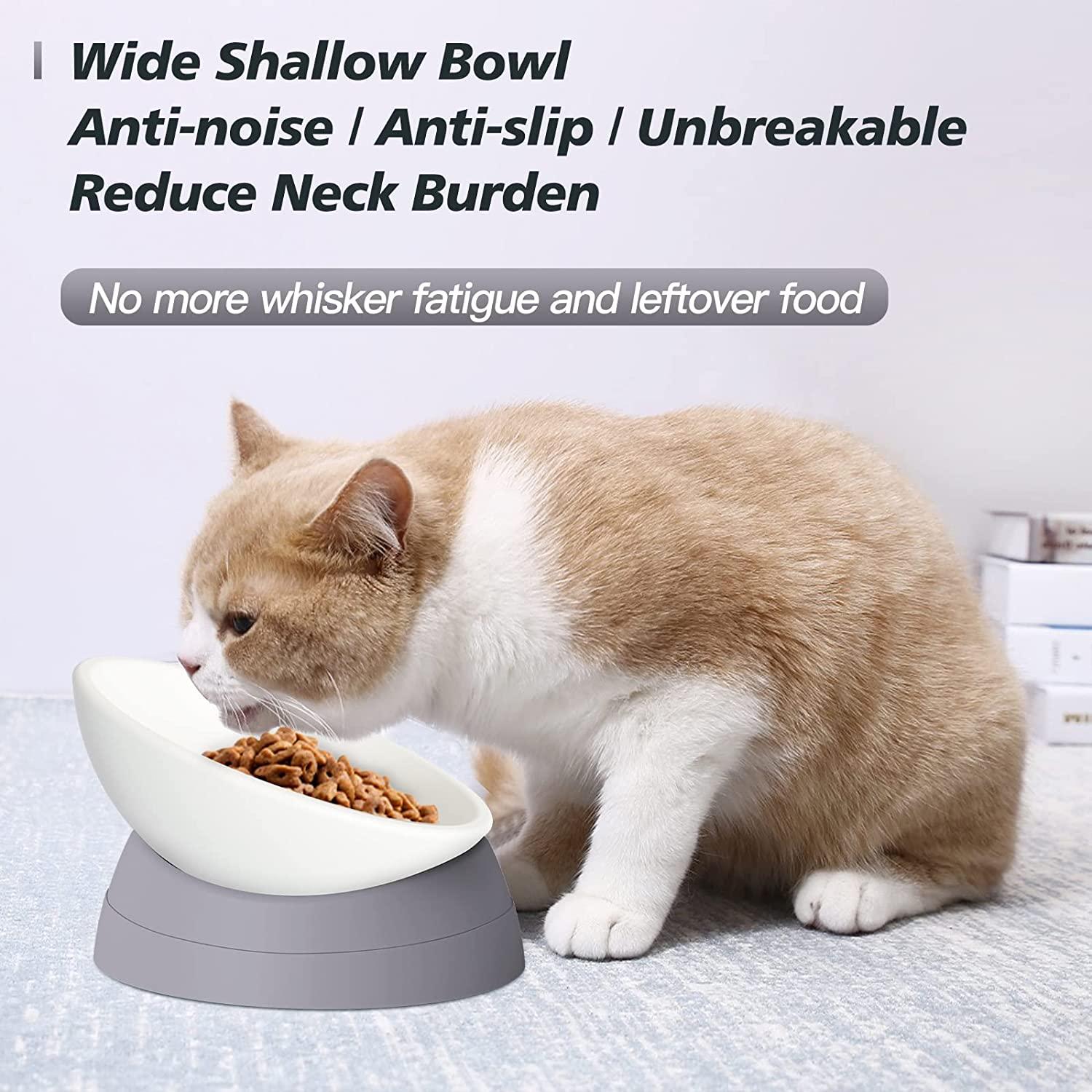 Tilted Cat Bowls Angled Pet Feeder Whister Fatigue Cats Elevated Feeder  Small Dogs and Cats Modern Pet Bowl Stand Cat Dish Cats 