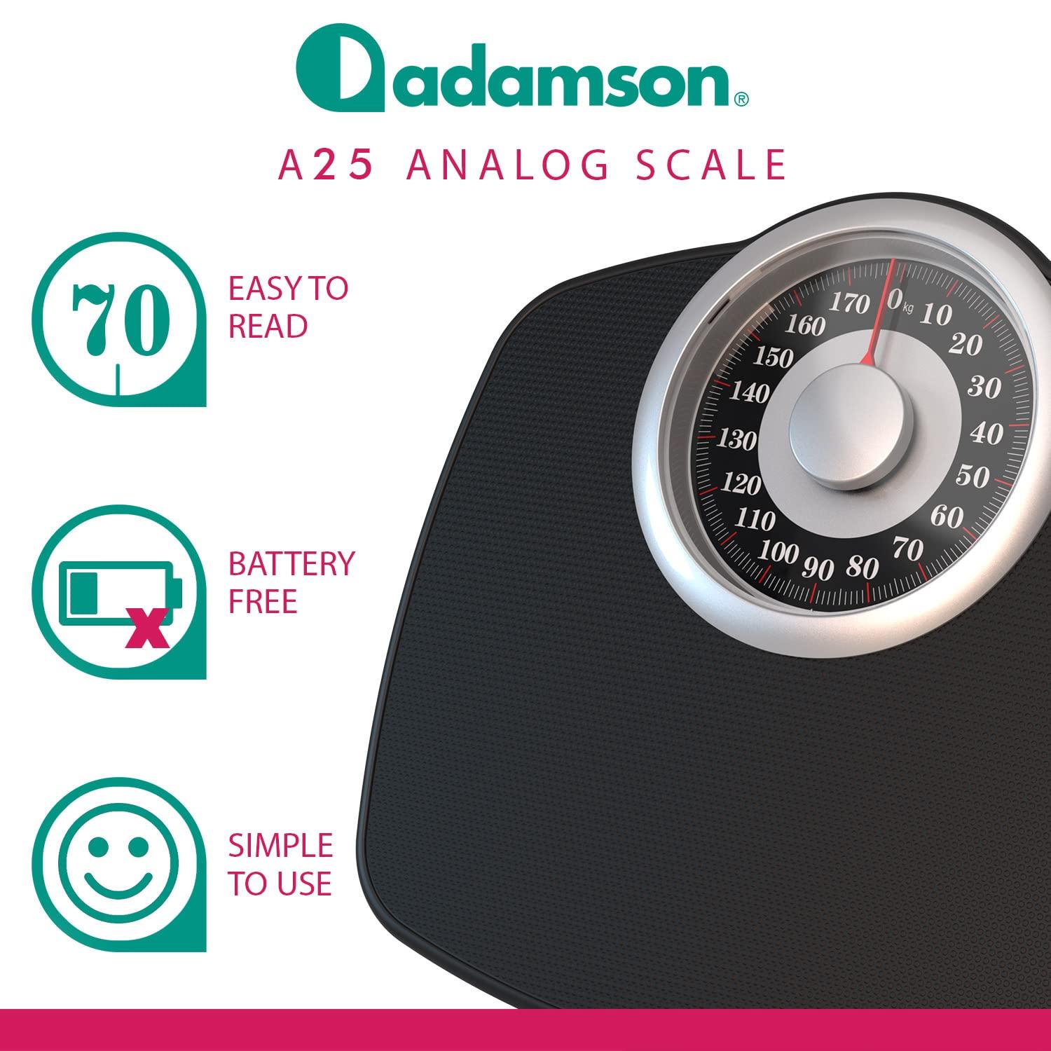 Adamson A28 Bathroom Scale, Up to 550lb, Precision Analog Dial Body Weight  Scale