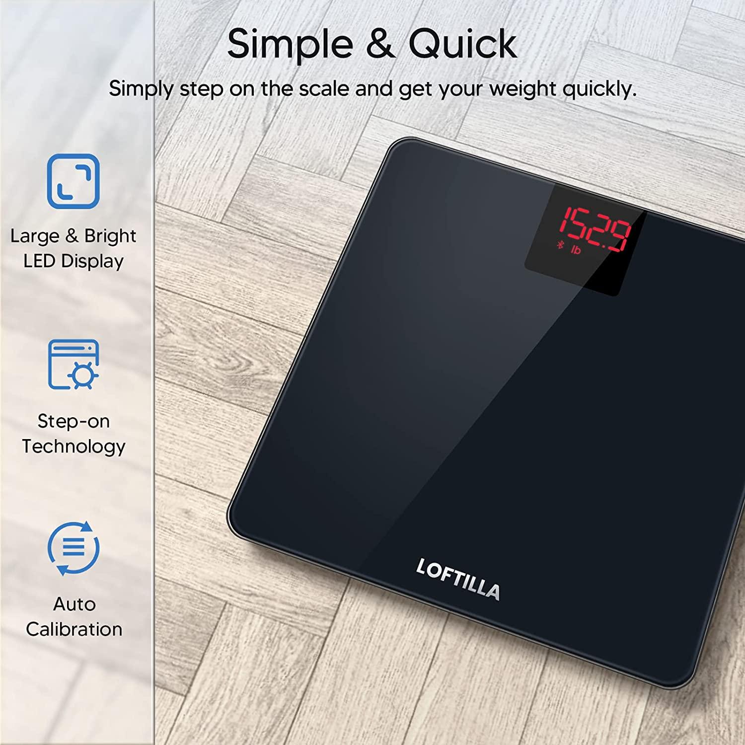 Digital Bathroom Scale for Body Weight - Accurate Smart Electronic  Measuring Scales,Weighing Machine for People with Bright Led Display &  Step-On,400lb/180kg