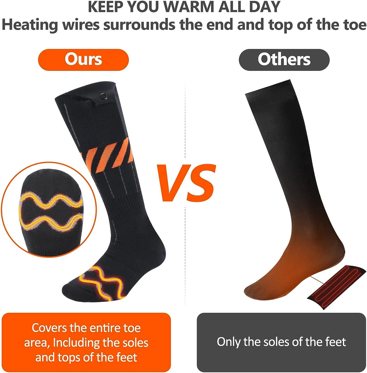 Electric Heated Socks Rechargeable 5000mAh Battery Men Women Winter Foot  Warmer