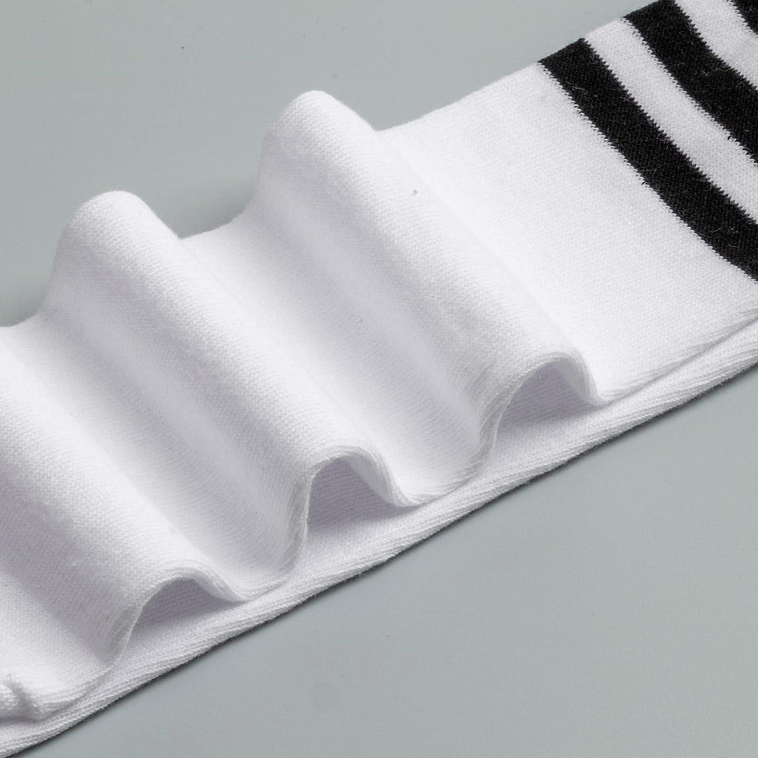 Women's cotton socks Black with silver stripes