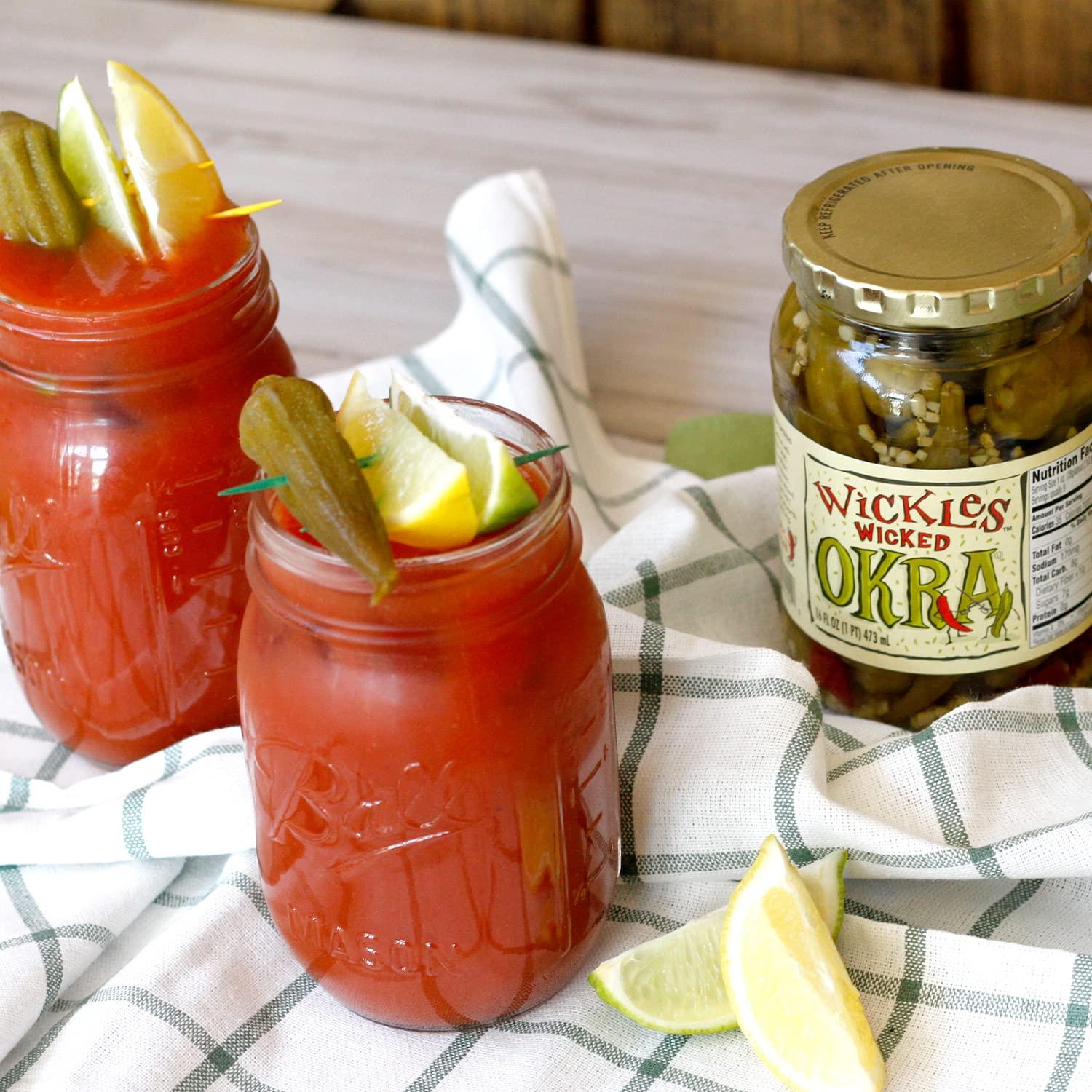 Wickles Pickles Wicked Okra (3 Pack - 16oz Each) - Pickled Okra - Slightly  Sweet, Definitely Spicy, Wickedly Delicious