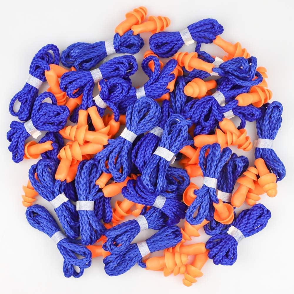 Reusable Silicone Earplugs, 50 Pack