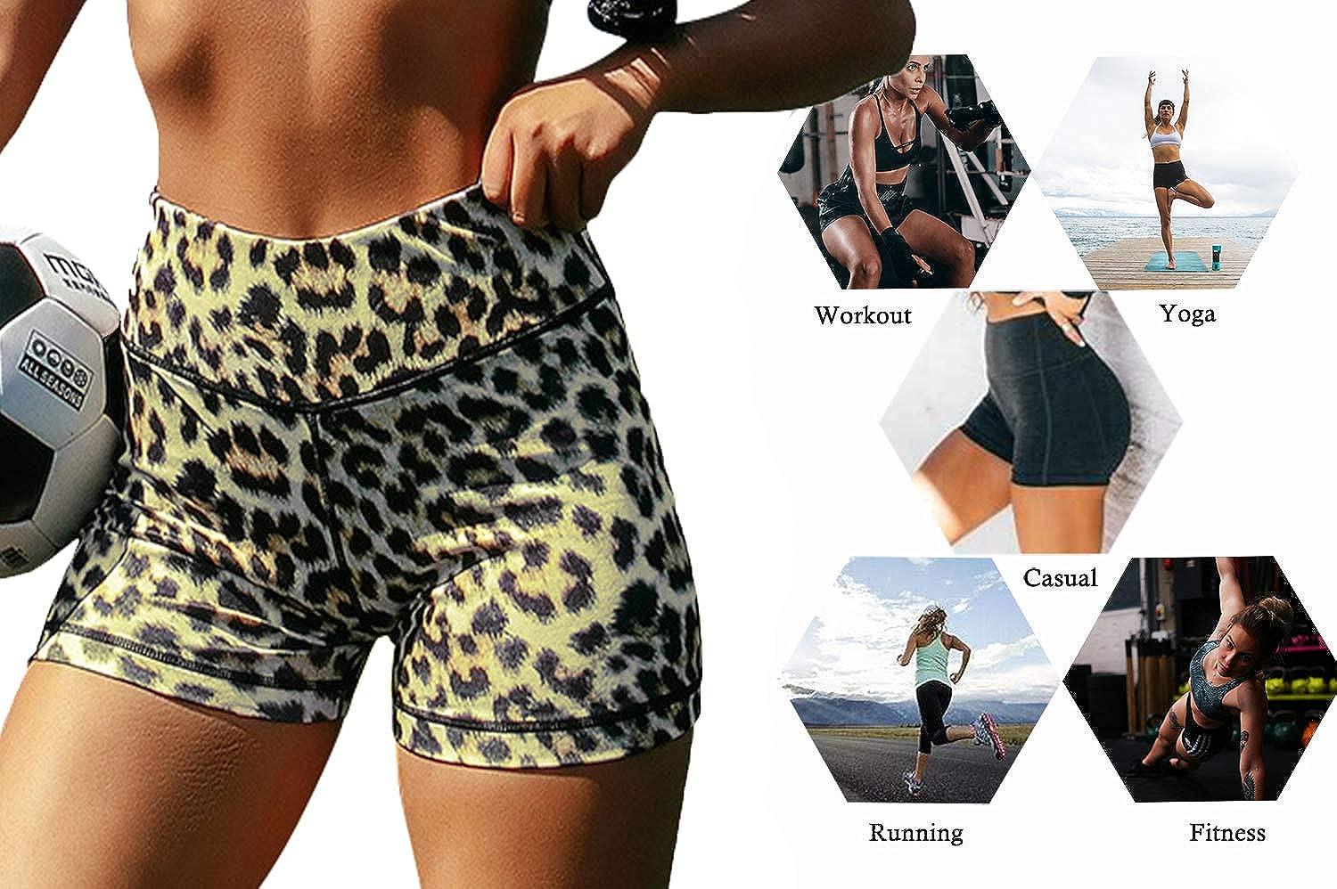 Athletic Shorts for Women Plus Size Elastic High Waisted Tummy Control  Workout Running Gym Yoga Scrunch Butt Booty Shorts