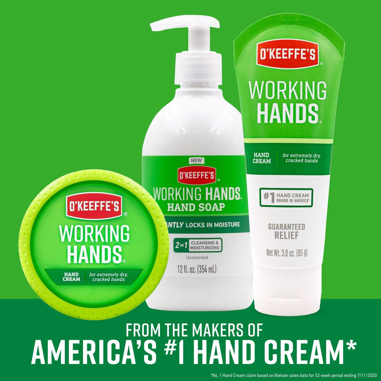  O'Keeffe's Working Hands Moisturizing Hand Soap, 12 oz Pump,  Unscented, (Pack of 2) : Beauty & Personal Care