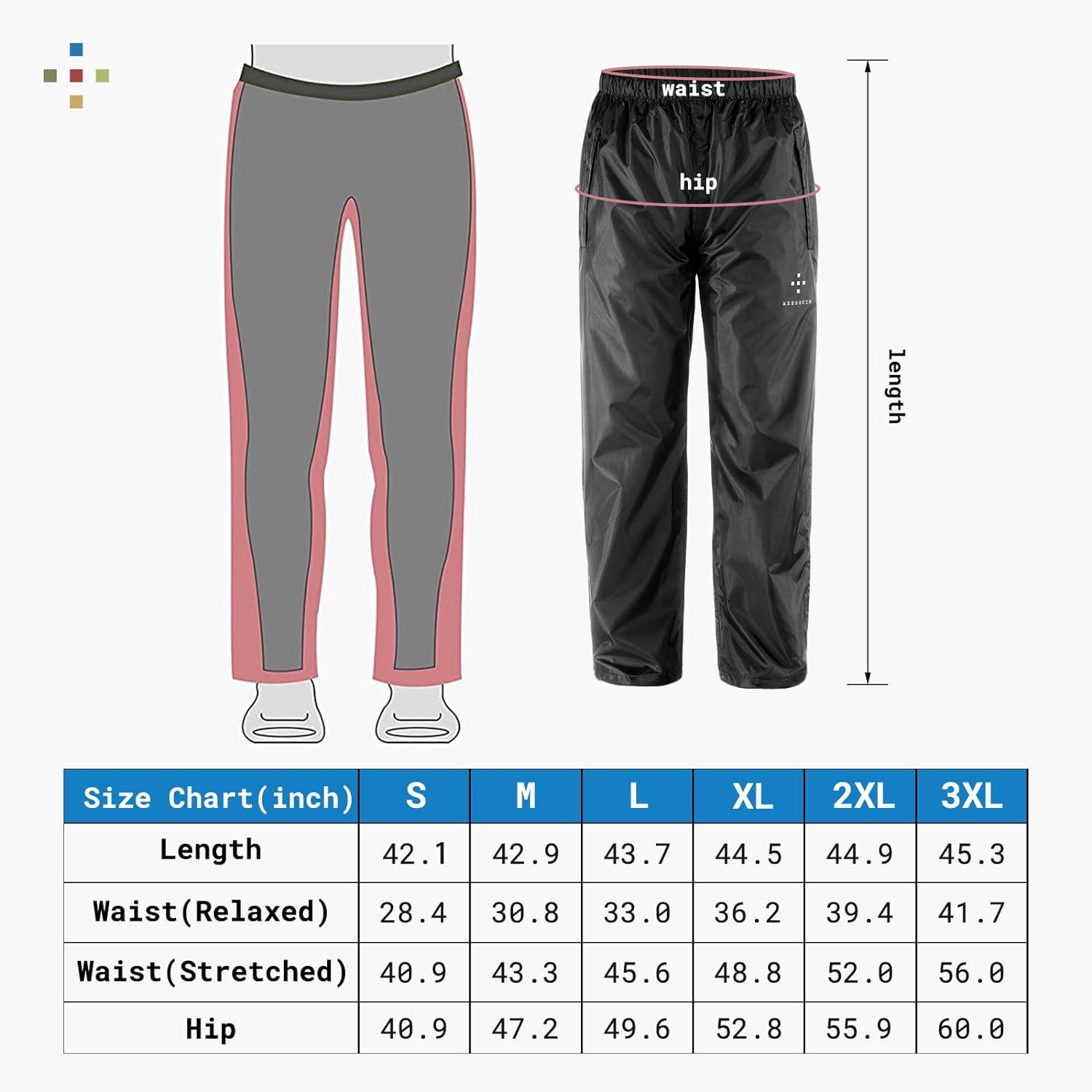 AXESQUIN Men's Rain Pants Waterproof Rain Over Pants with Pockets  Lightweight Packable Windproof Outdoor Hiking Fishing : :  Clothing, Shoes 