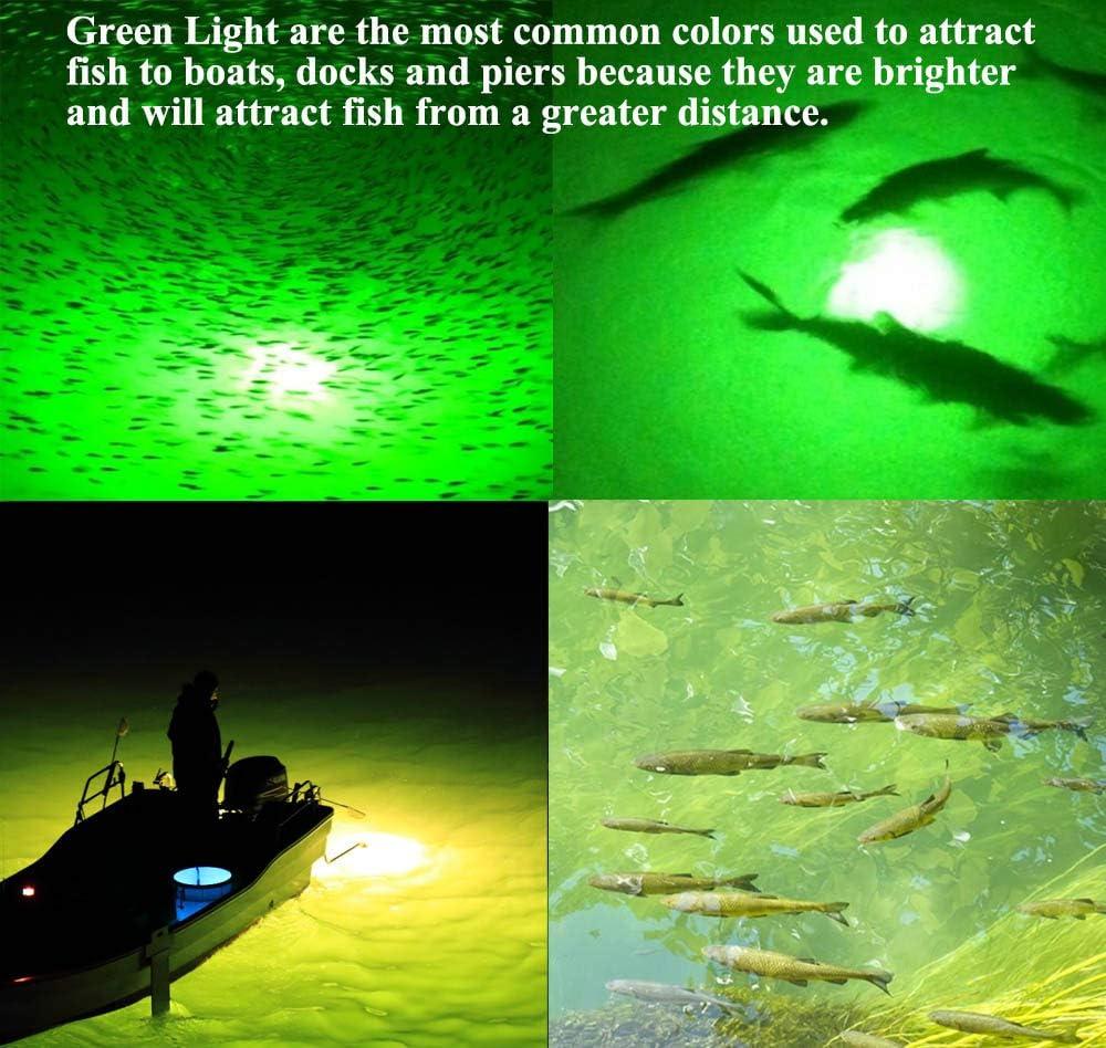 Taysing LED Submersible Fishing Light Underwater Night Fishing Finder  Crappie Squid Light Lure Bait Boat Shad Shrimp Drop Water ice Fishing Bait  12V IP68 10Watt