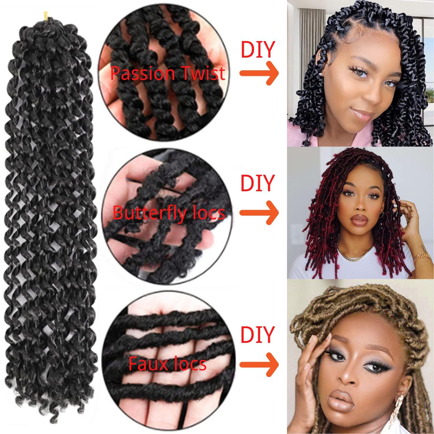 12Inch Passion Twist Hair Short Water Wave Snythetic Crochet