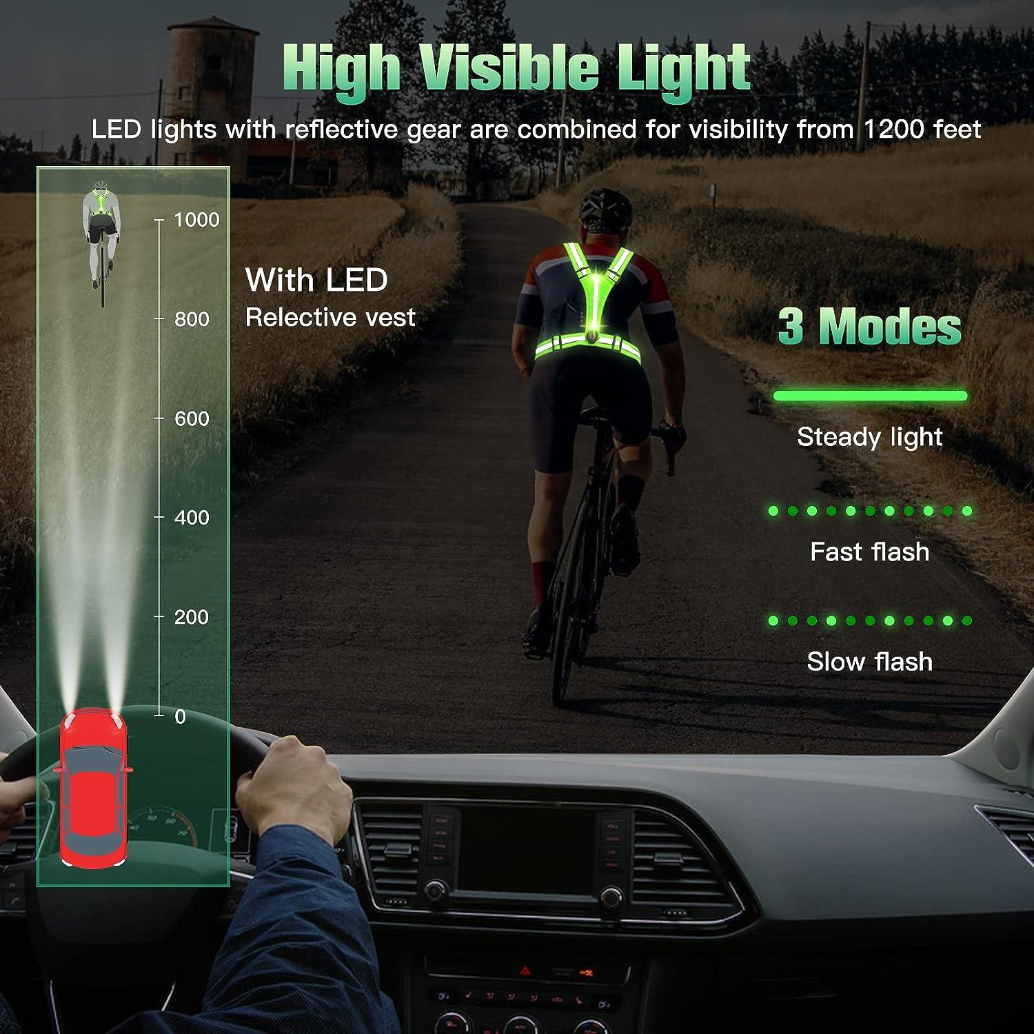 Reflective Vest Running Gear, Usb Rechargeable Led Light Up Vest High  Visibility With Adjustable Waist/shoulder For Jogging Running Cycling