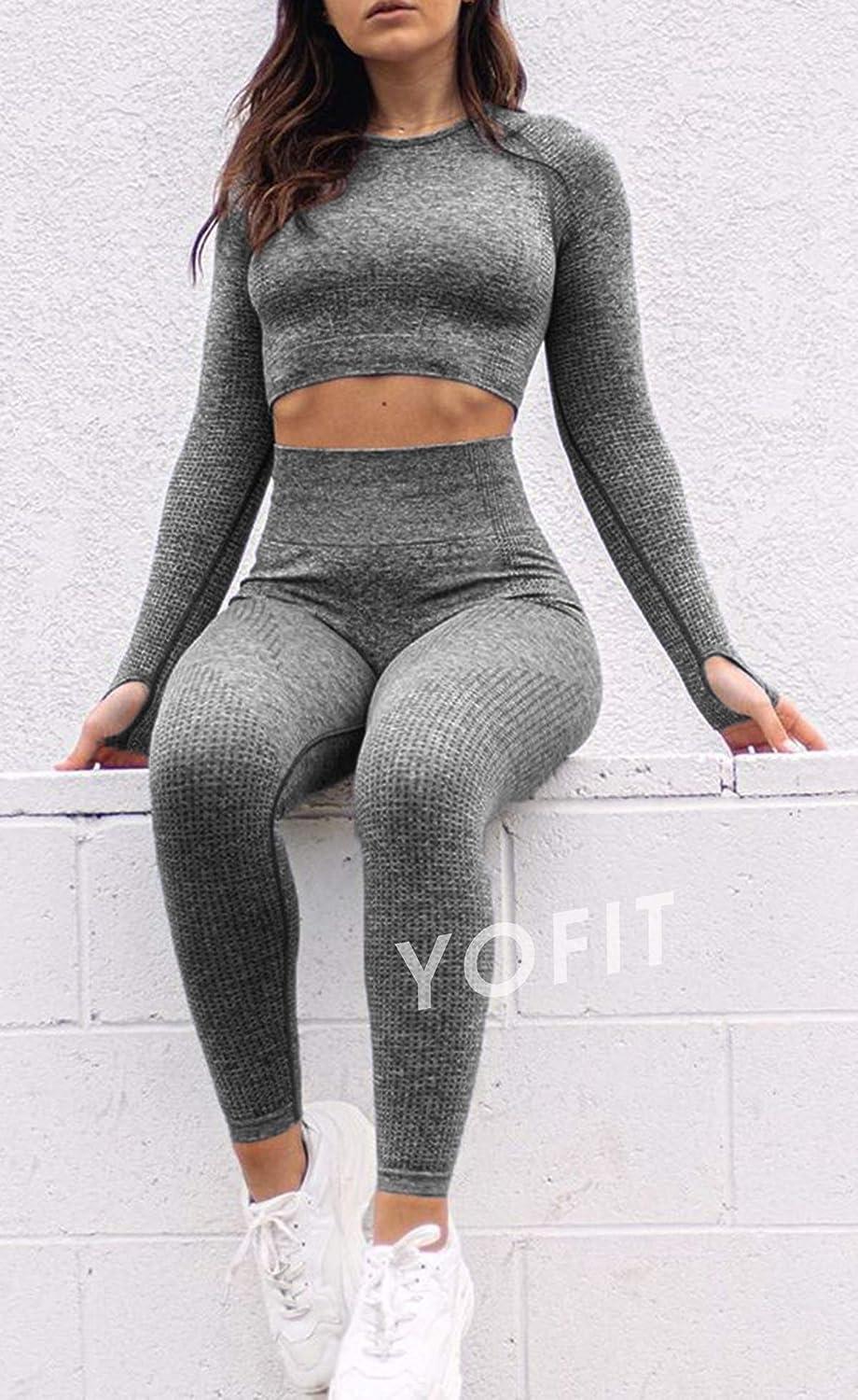 Women’s Grey Dotted Mesh Two Piece Activewear Set