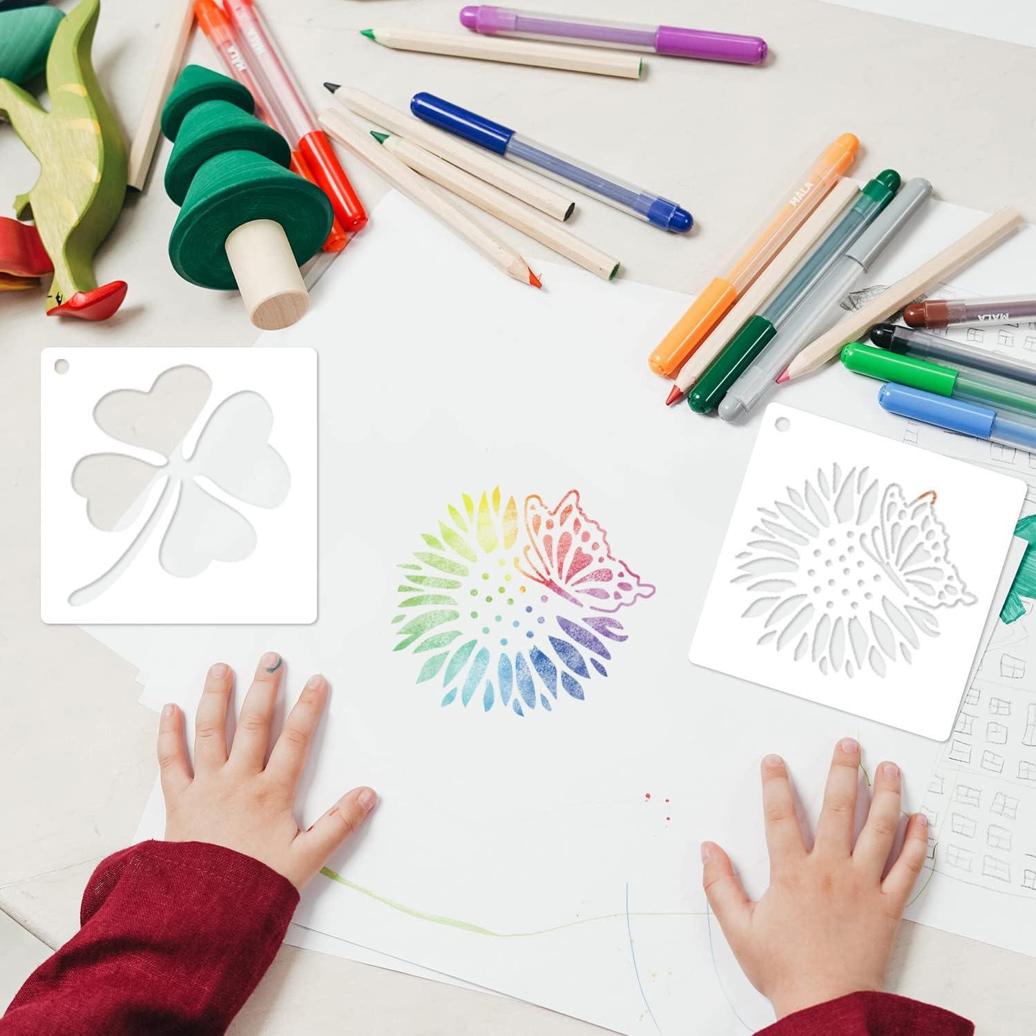 Art Stencils for Kids with 10 Colored Pencils