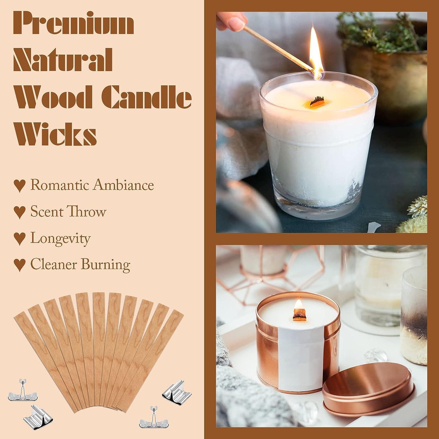 FVIEXE 200PCS Wood Candle Wicks, 5.1 X 0.5 Inch Wooden Wicks for