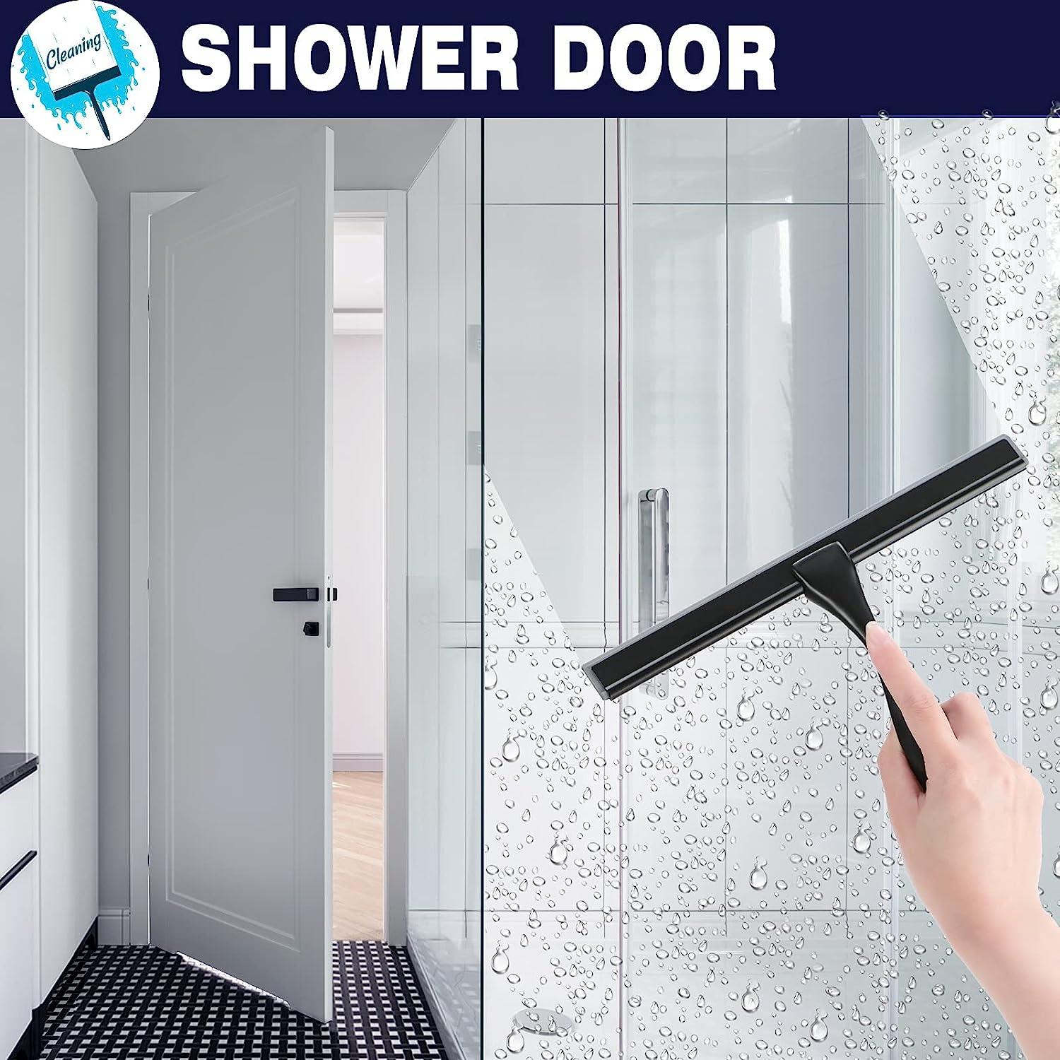 Shower Squeegee for Glass Doors, 10 Stainless Steel Squeegees for Shower  Doors, Bathroom, Window and Car Glass, All-Purpose Cleaning Squeegee with