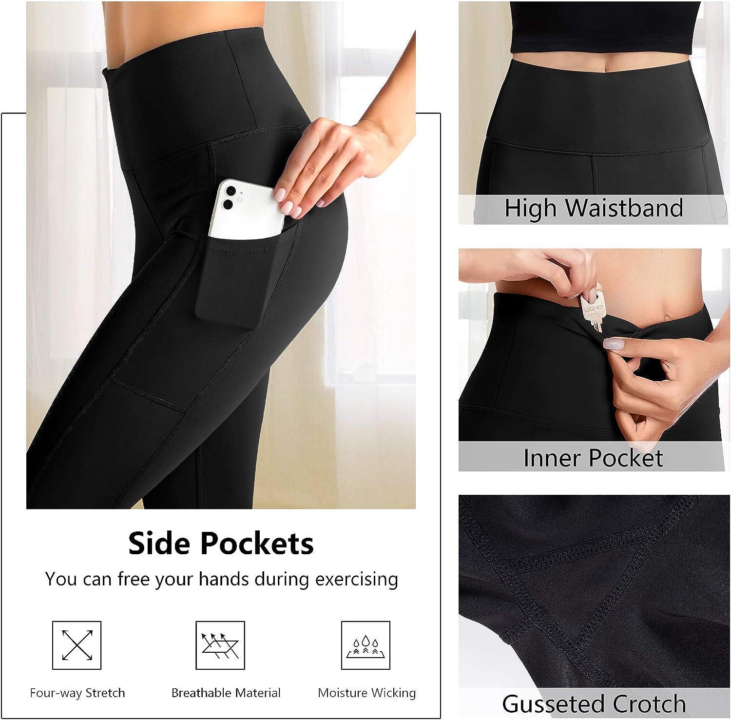 DAYOUNG Yoga Pants for Women with Pockets High Waist Tummy Control
