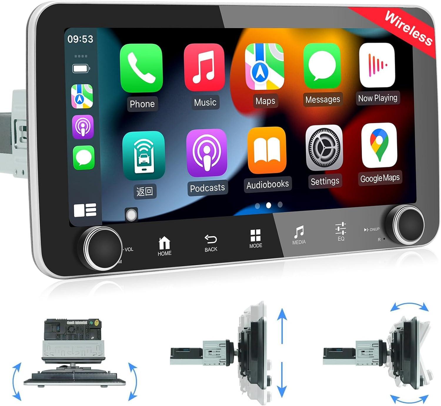 LEROAADZ Single Din Touchscreen Car Stereo 10.33 Inch Wireless