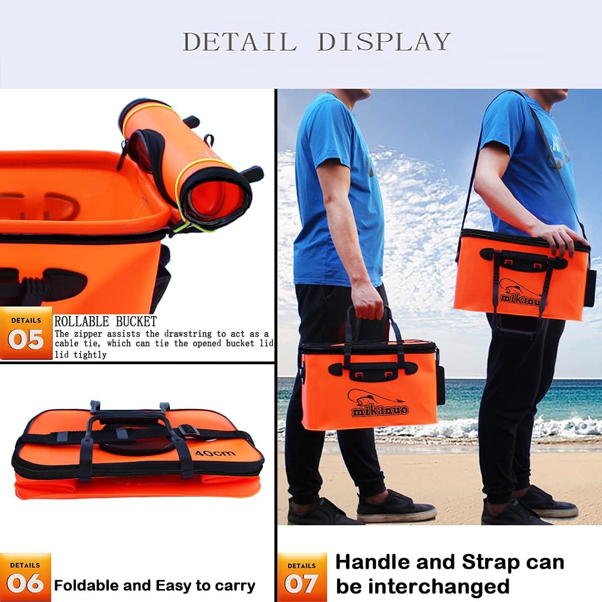 23L Collapsible Fishing Bucket EVA Foldable Portable With Handle