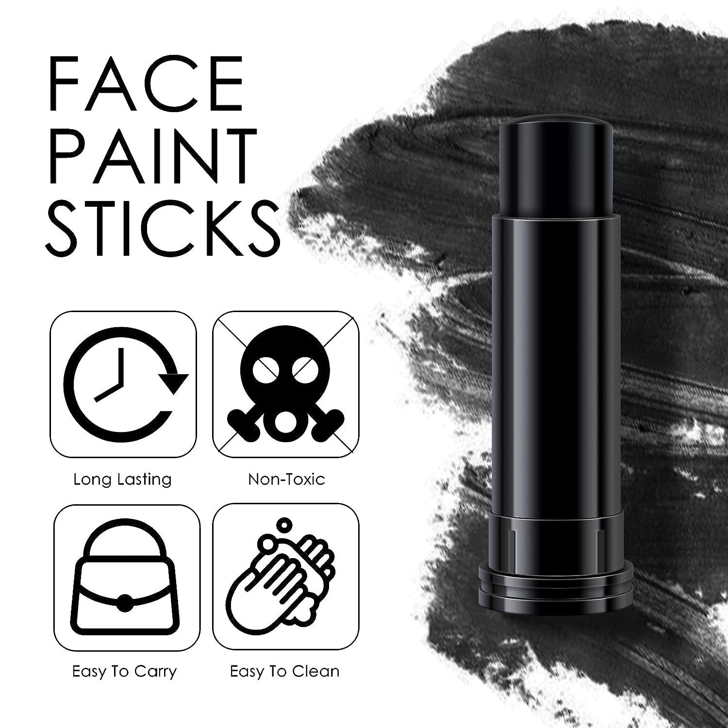 3 PCS Eye Black Football Eyeblack Stick Face Paint for Sports, Black Face  Makeup Camo Face Paint Eye Black Softball/Baseball/Football/Lacrosse