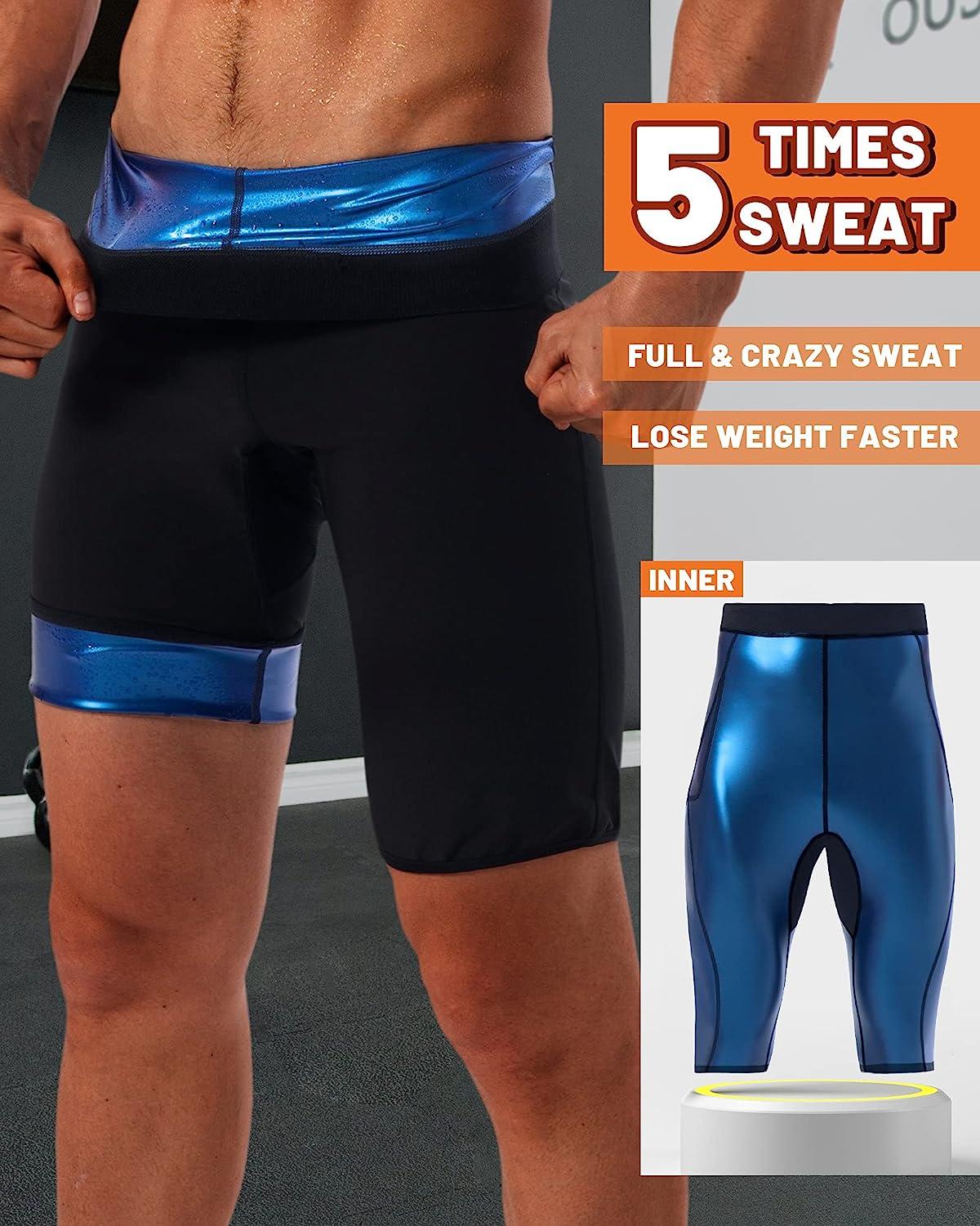Cheap Men Sauna Suits Pants Sweat Leggings High Waist Slimming