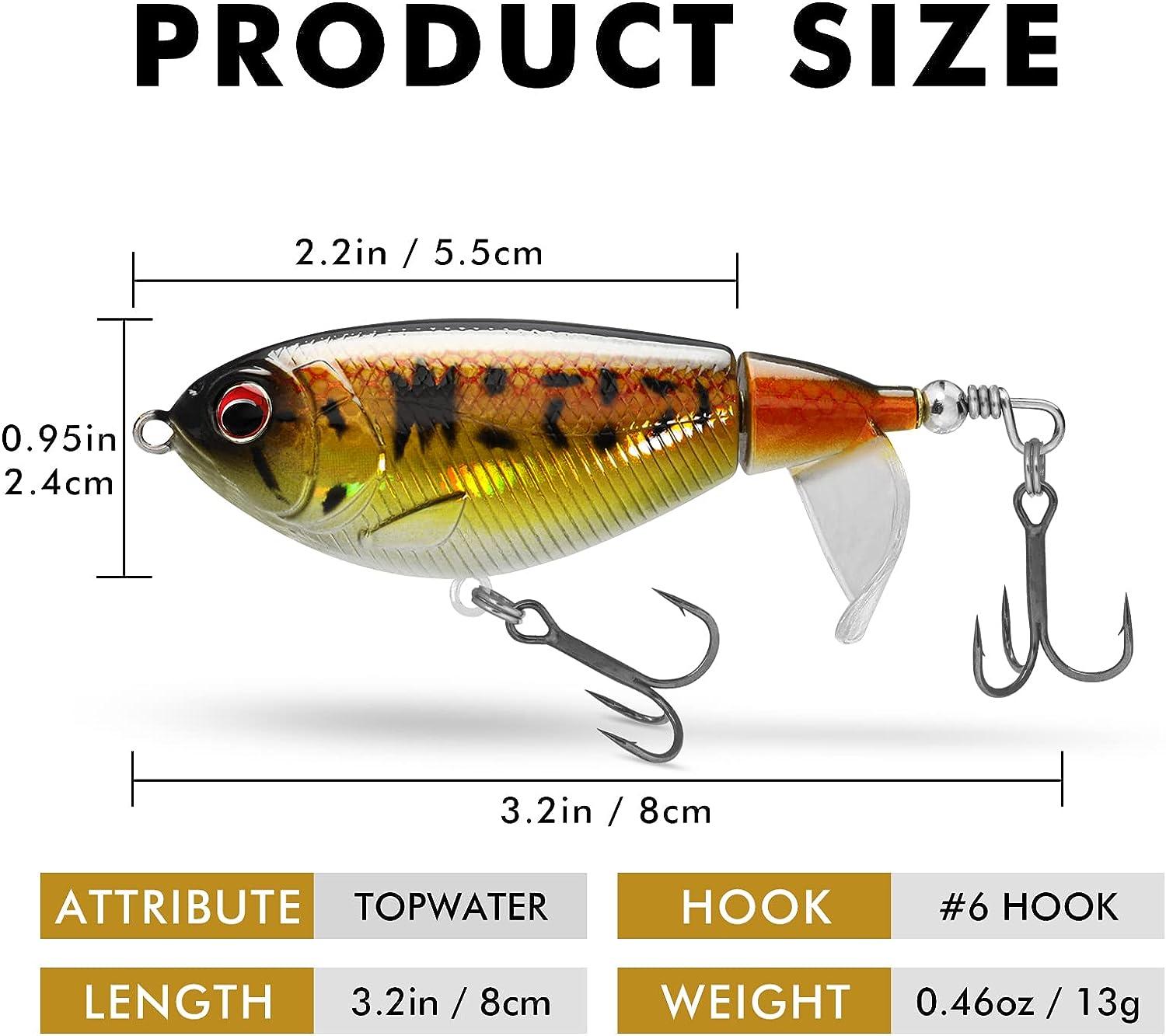 Topwater 90 Fishing Lure for Bass, Top Water Bass Pencil Plopper Fishing  Lures, Bass Lures Topwater Bait for Bass and Pike, Topwater Lures  Freshwater