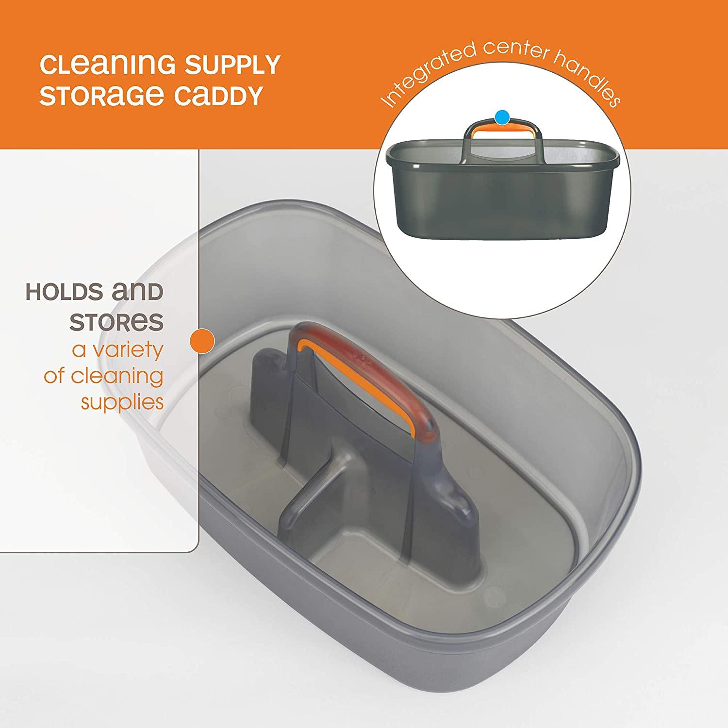 Plastic Cleaning Caddy with Handle, Portable Cleaning Caddy Organizer  Household Tool Cleaning Bucket for Cleaning Supplies, Grey