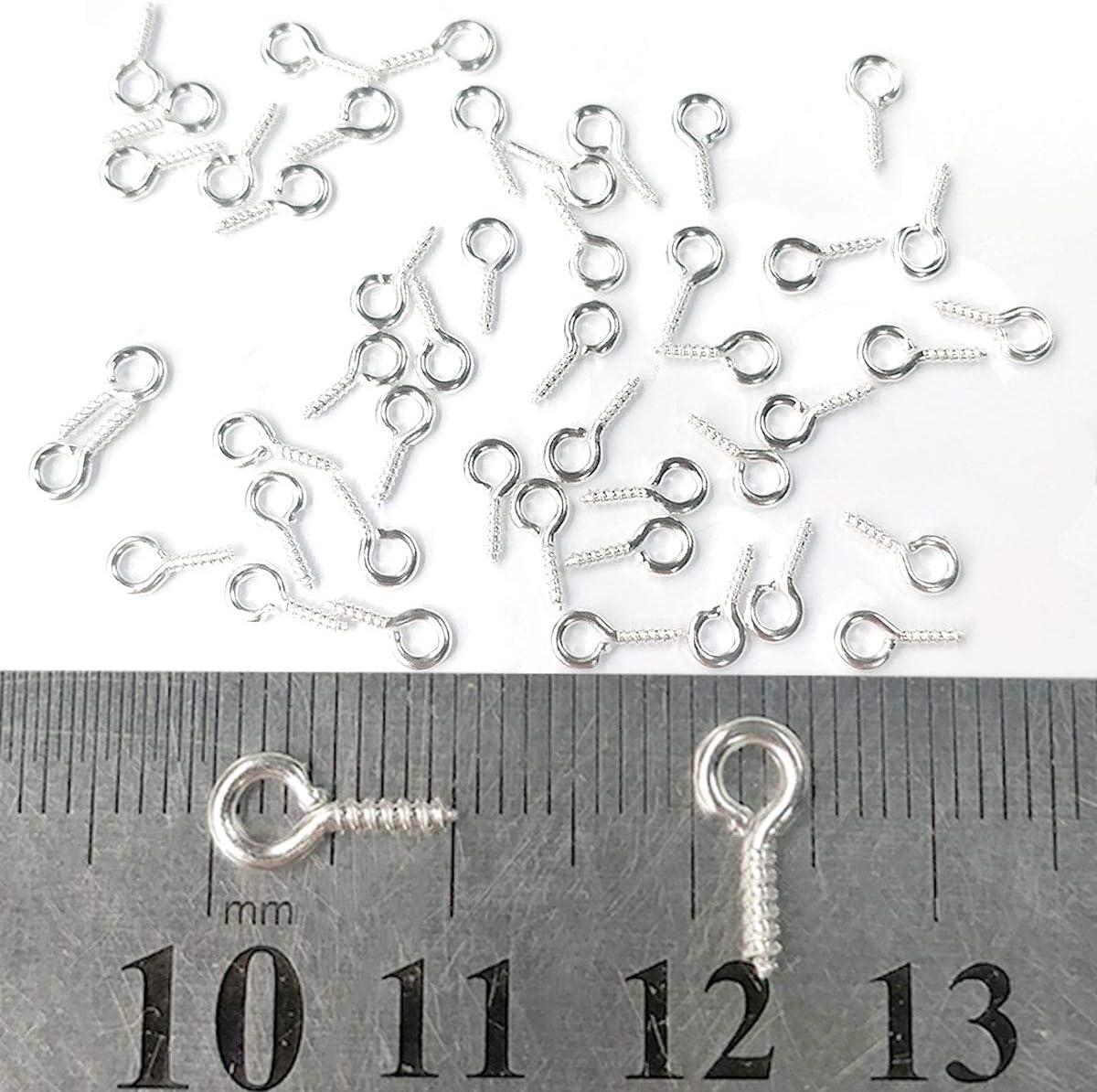 300PCS Small Screw Eye Pins,10 x 5mm Eye pins Hooks,Mini Screw Eye