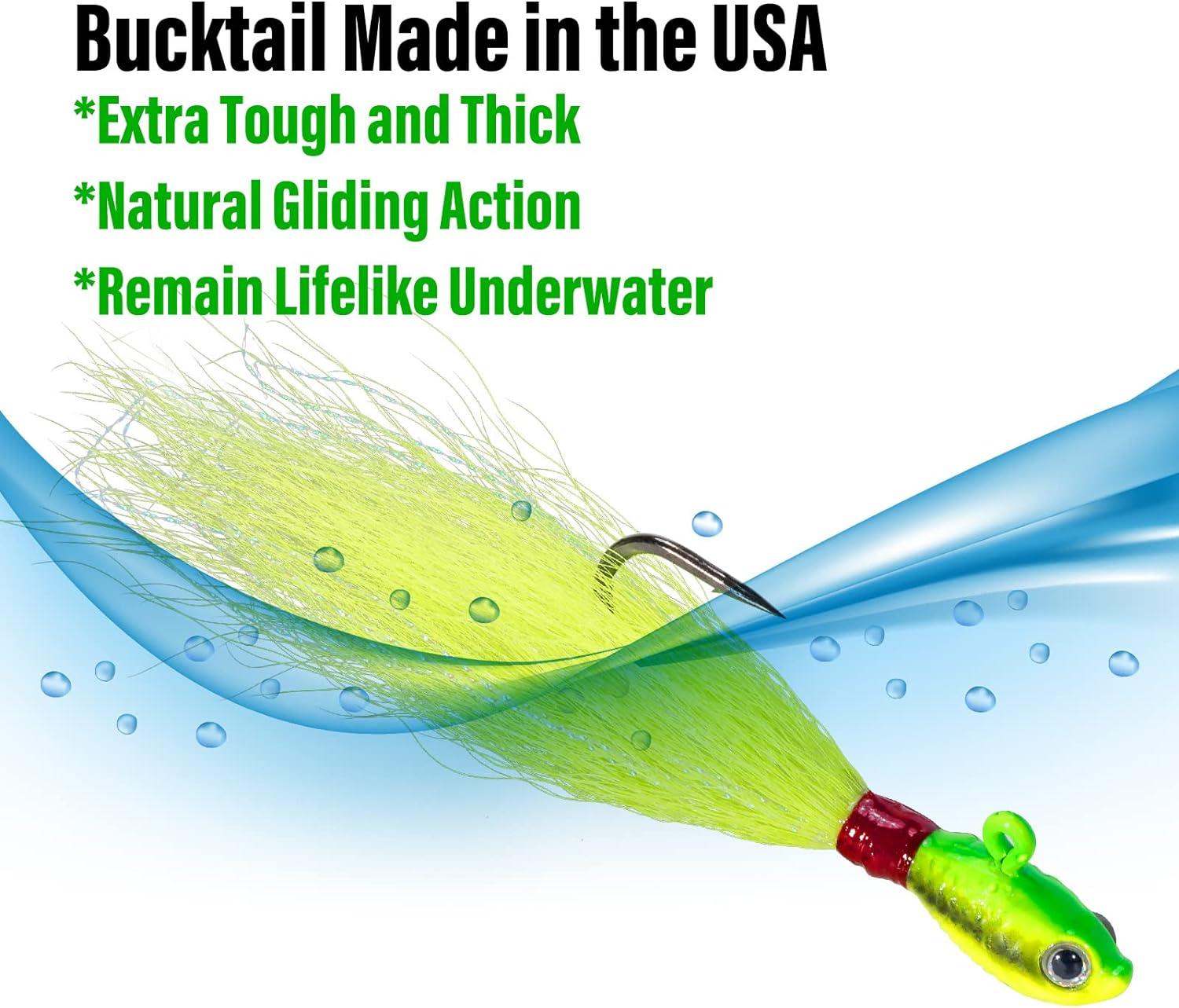 Buy Dr.Fish Bucktail Jig Fluke Lure Saltwater Freshwater Baits