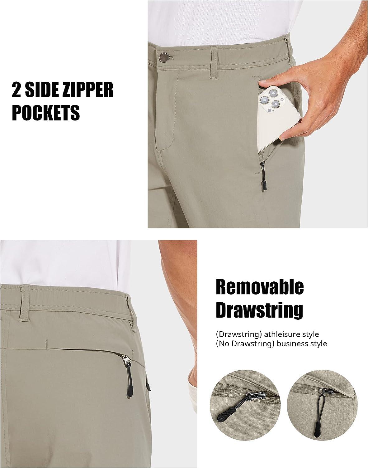 Men's Stretch Golf Pants Slim Fit Quick Dry Pants - Light Khaki / S
