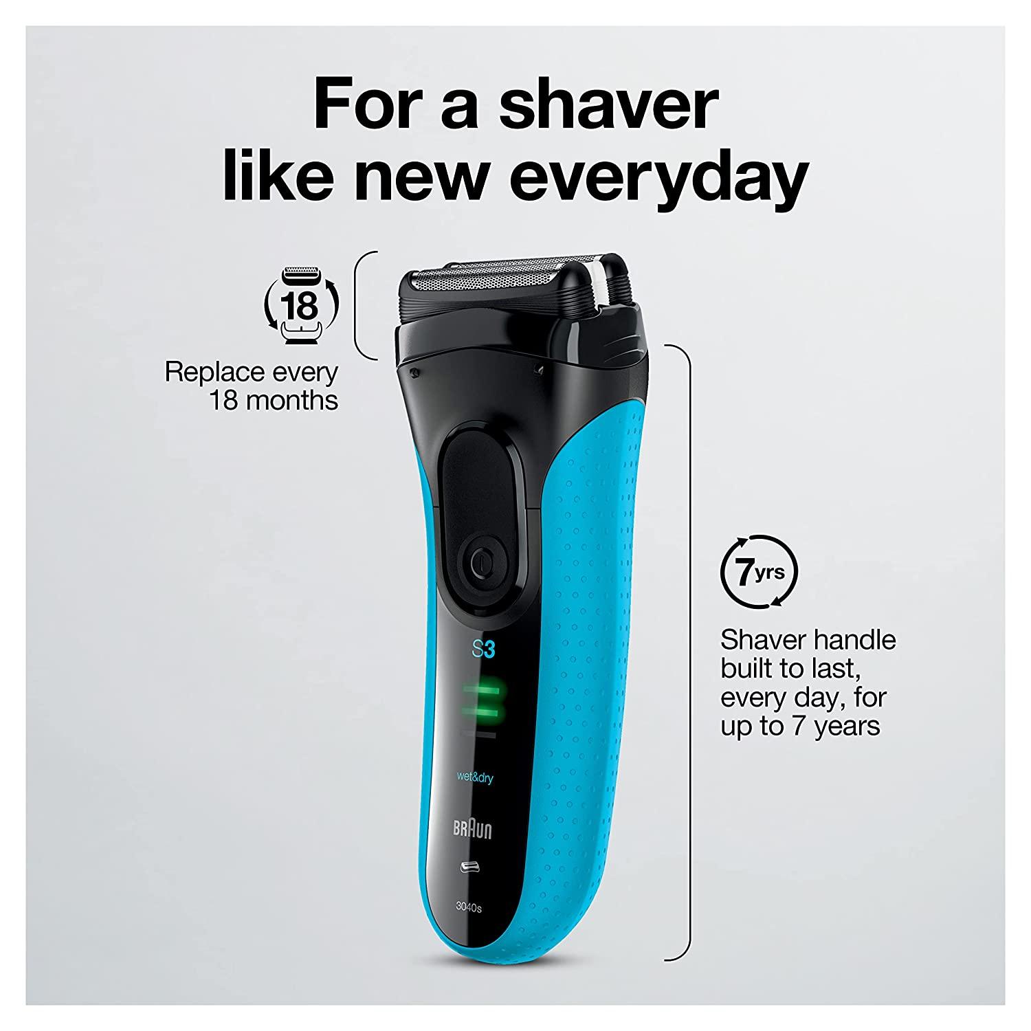 Braun Series 3 Rechargeable Electric Shaver, Wet and Dry - eXtra