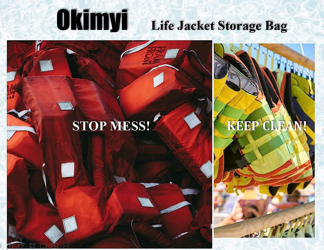 Boat T-Top Storage Bag for 6 Type II Life Jackets Life Vests