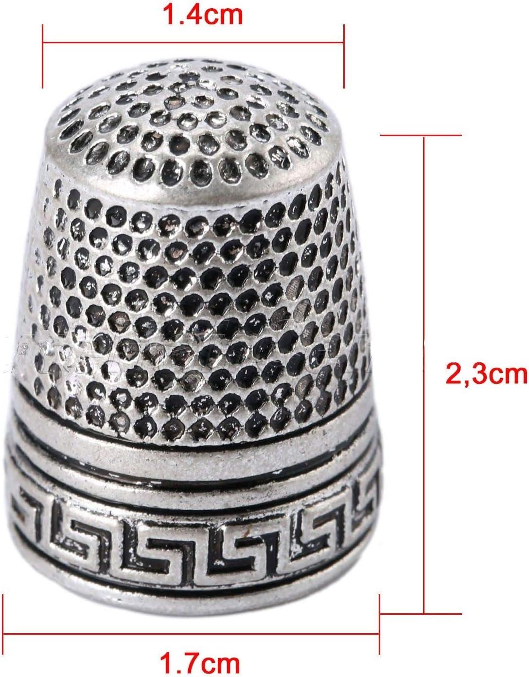 Sewing Thimble 2 Pieces Stainless Steel Sewing Tailor Finger Protector Quilting Thimble Finger Shield Ring Fingertip Quilting Craft Accessories