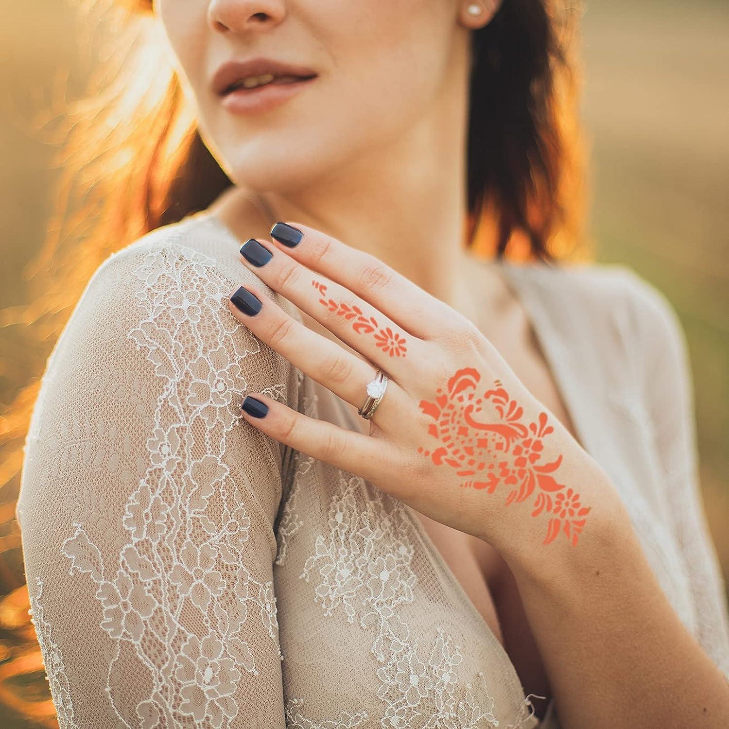  CUTELIILI Henna Tattoo Stencils Reusable for Women