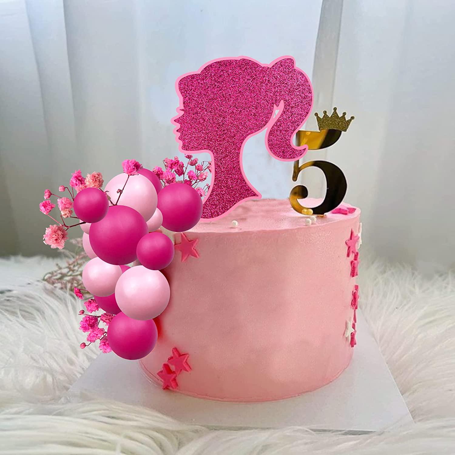 22 PCS Hot Pink Girl Cake Toppers Girl Theme Cake Decoration for ...