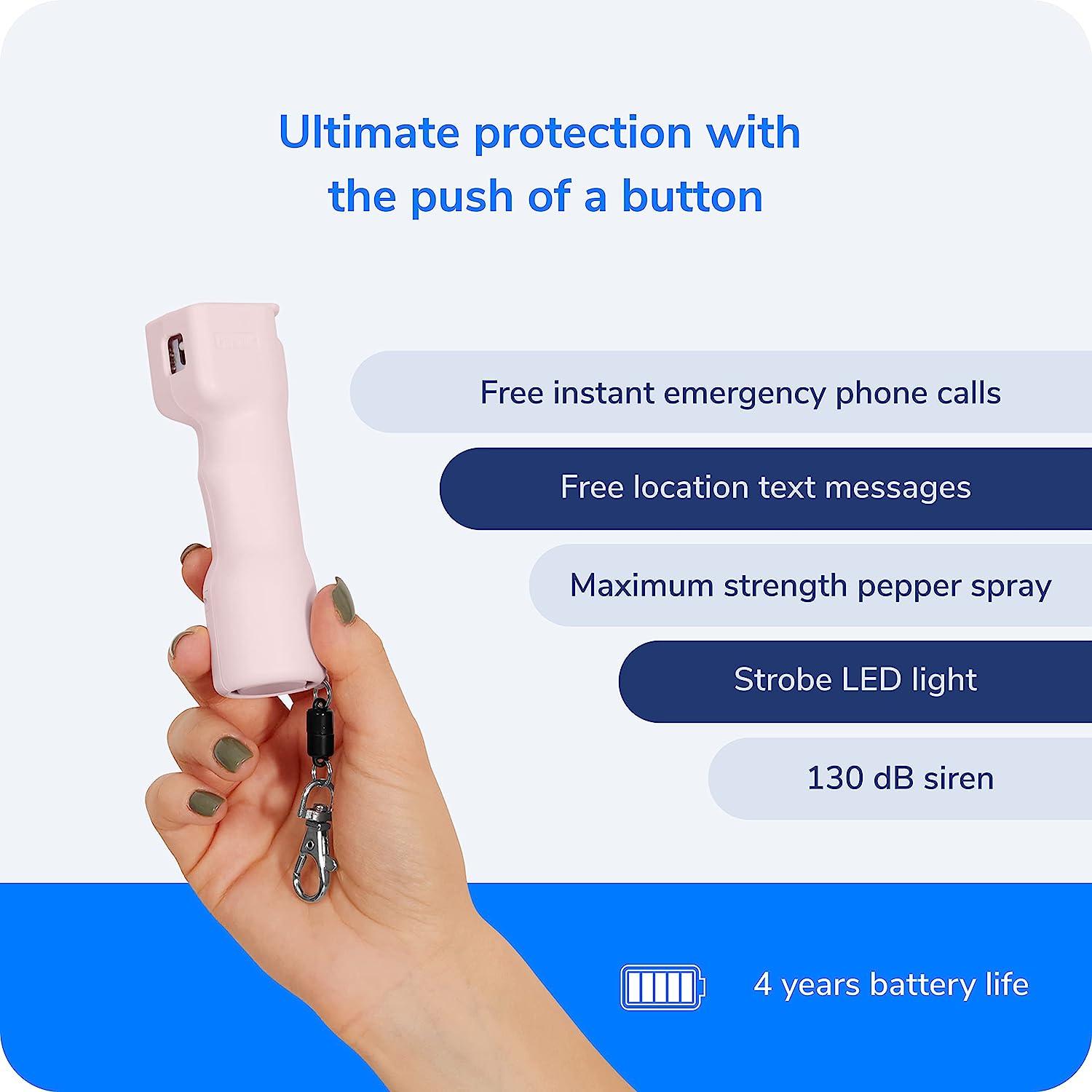 Plegium Smart Pepper Spray 5-in-1 Free GPS Location Emergency Texts Live  Tracking Self Defense Keychain Pepper Spray for Women and Men, Bluetooth,  Piercing Siren, LED Strobe Light, Black