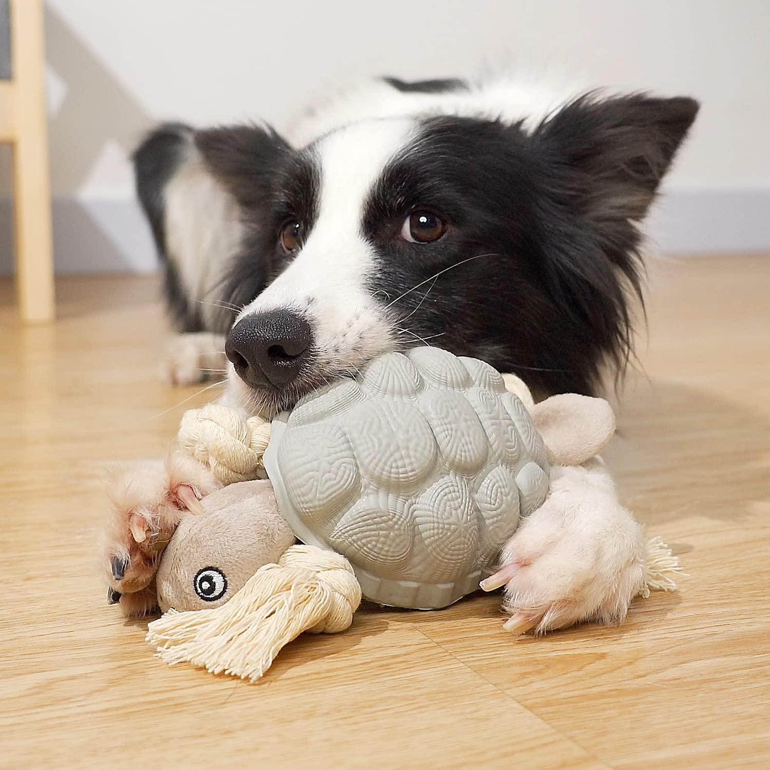 Sedioso Plush Dog Toy,Interactive Stuffed Fox Dog Toys for Boredom