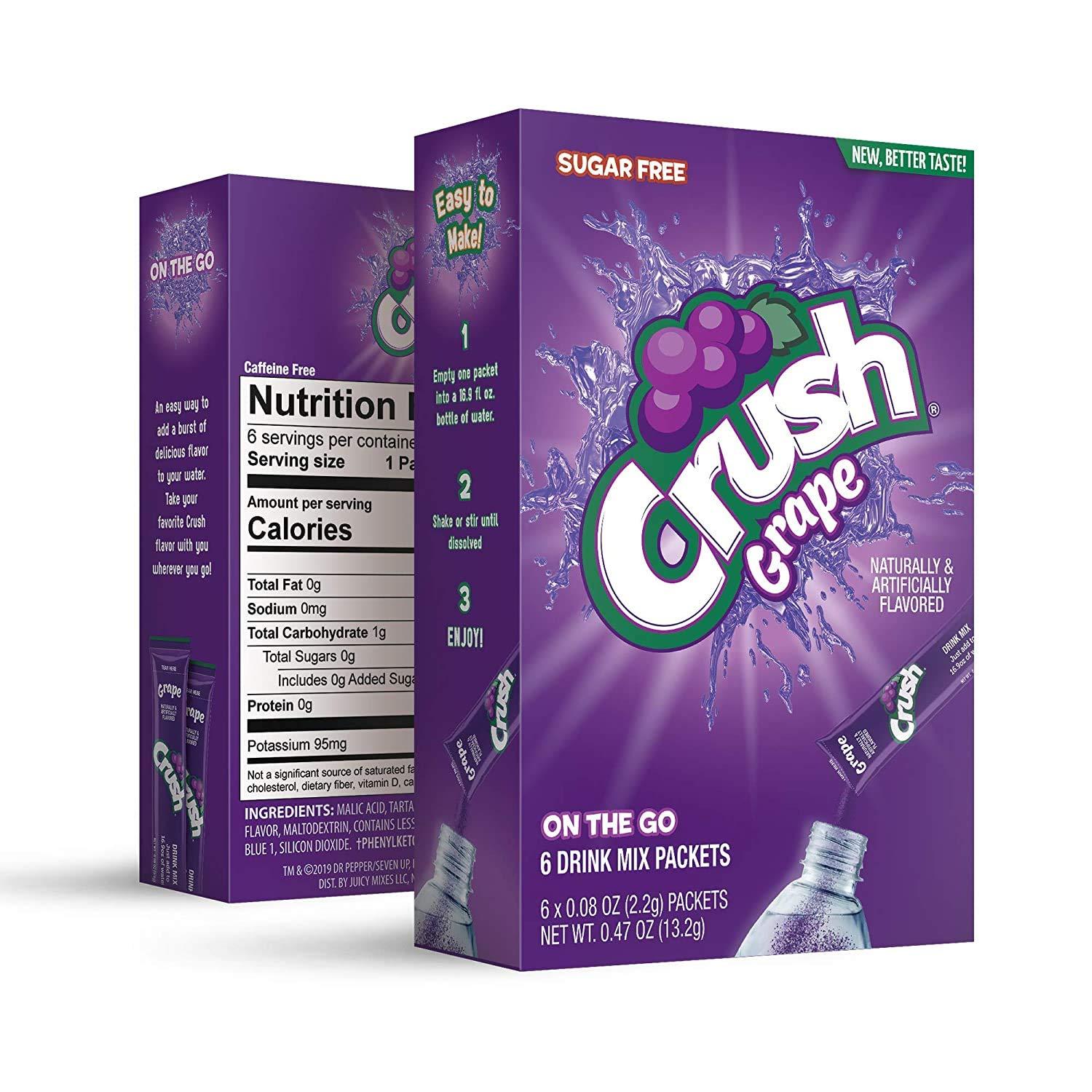 Crush Powder Drink Mix Sugar Free And Delicious Classic Variety 30 Sticks 1654