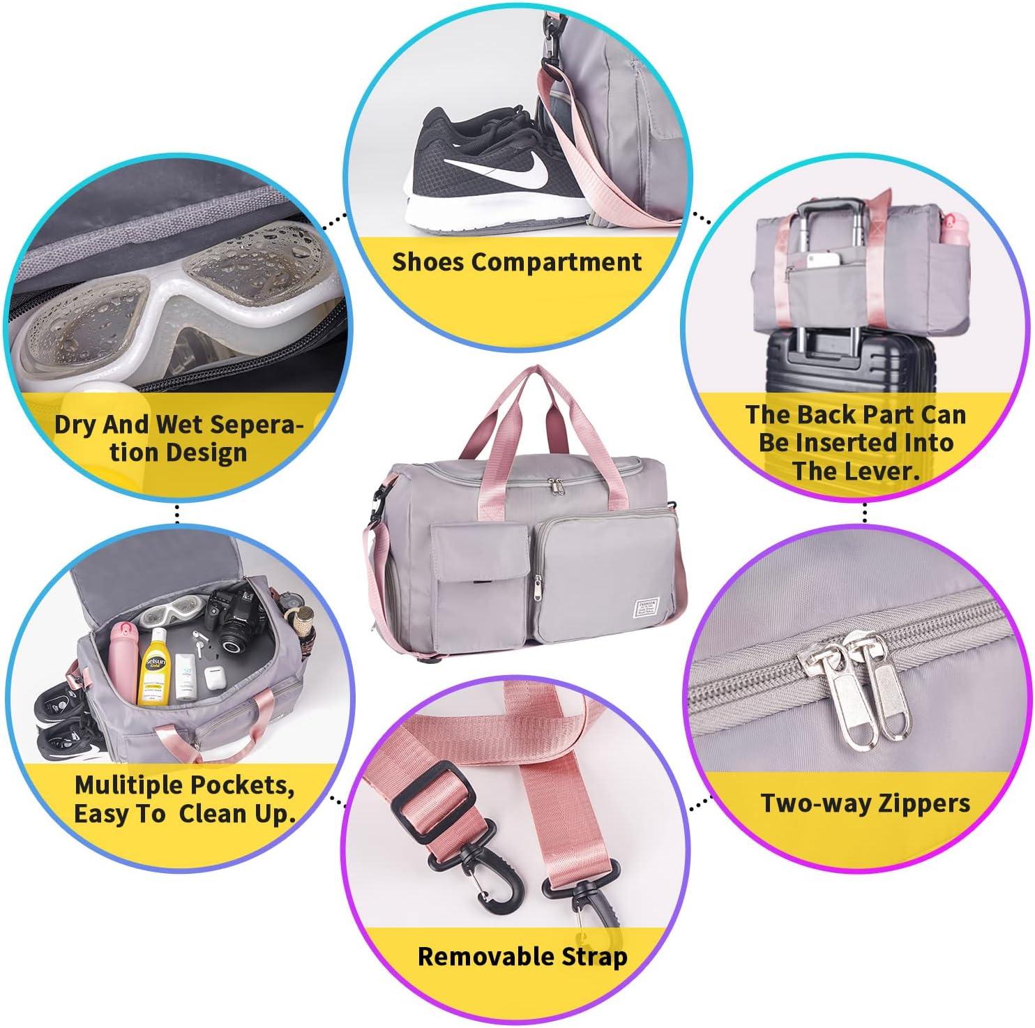 30L Womens Weekend Bag Overnight Hospital Bag with Shoes