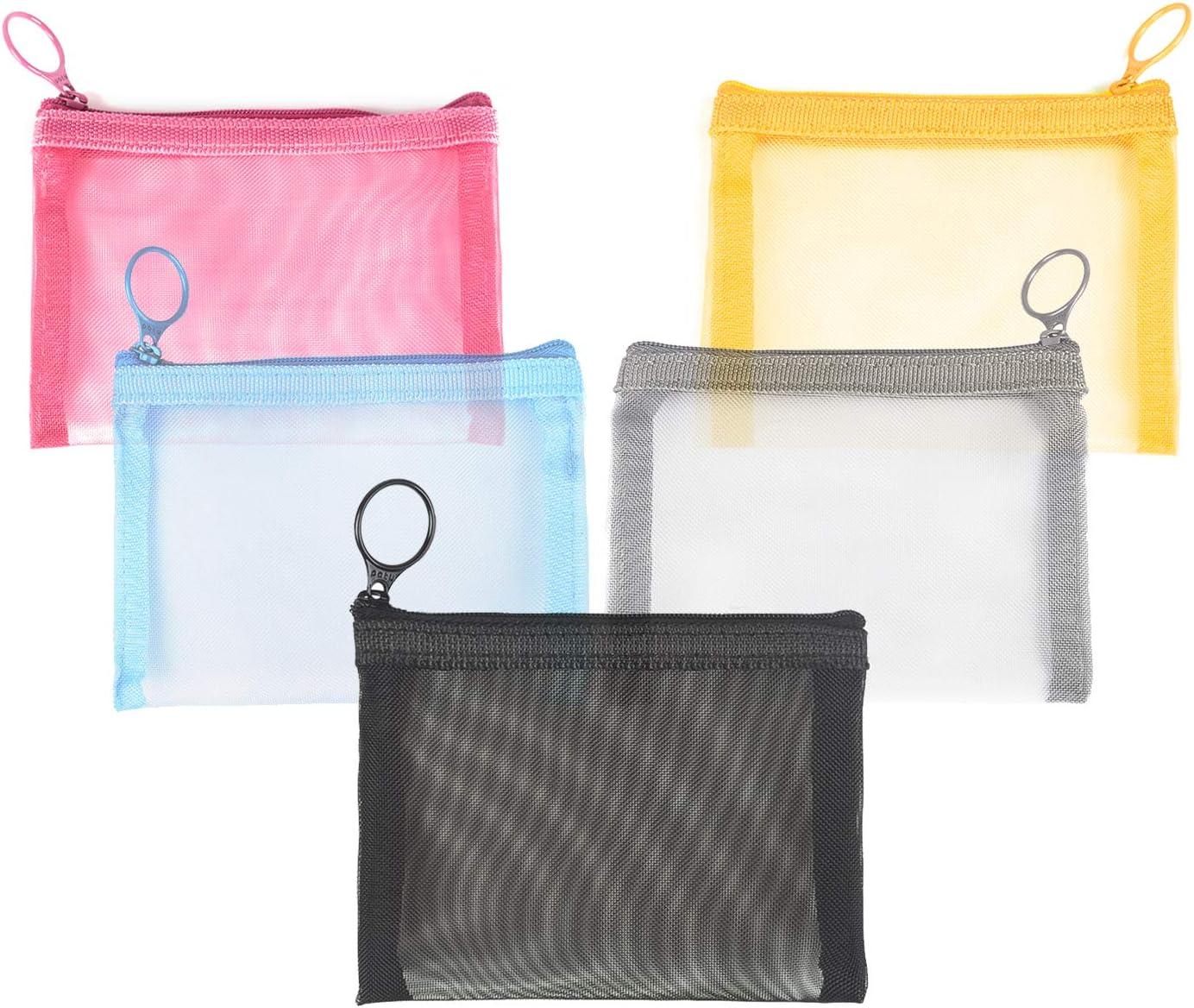 Patu Mini Zipper Mesh Bags, 4 x 5, Size S / A7, 5 Pieces, Beauty Makeup  Lipstick Cosmetic Accessories Organizer, Small Travel Kit Storage Pouch,  Assorted Colors S (5 pcs)