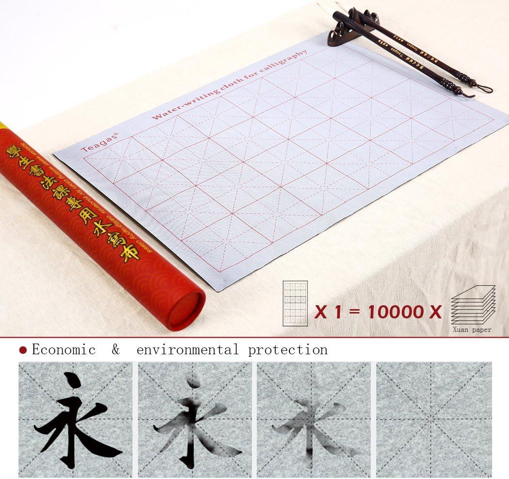 Teagas Chinese Calligraphy Brush Ink Writing Grid Sumi Paper/Xuan Paper/Rice Paper for Chinese Calligraphy Brush Writing Sumi Set