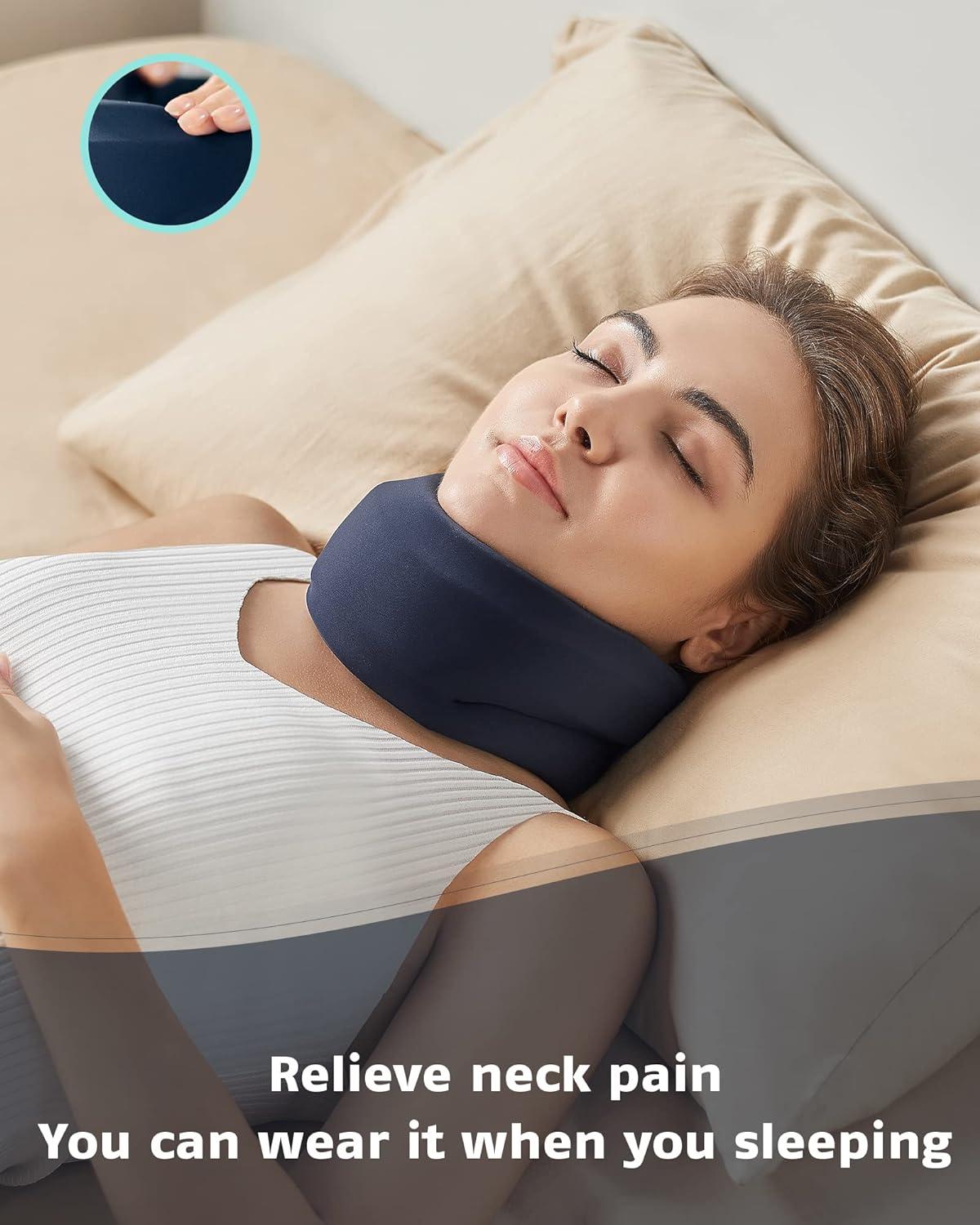 BLABOK Neck Brace for Neck Pain and Support - Soft Foam Cervical Collar for  Sleeping - Wraps Keep Vertebrae Stable and Aligned for Relief of Cervical  Spine Pressure for Women & Men (L)
